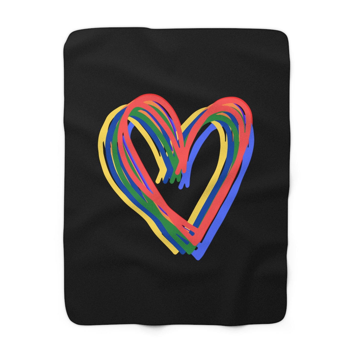 Rainbow Hearts Sherpa Fleece Blanket, Love, Pride, Home Decor, Soft, Cozy, Gift, Gender Neutral, Valentines, Throw, 50x60 60x80