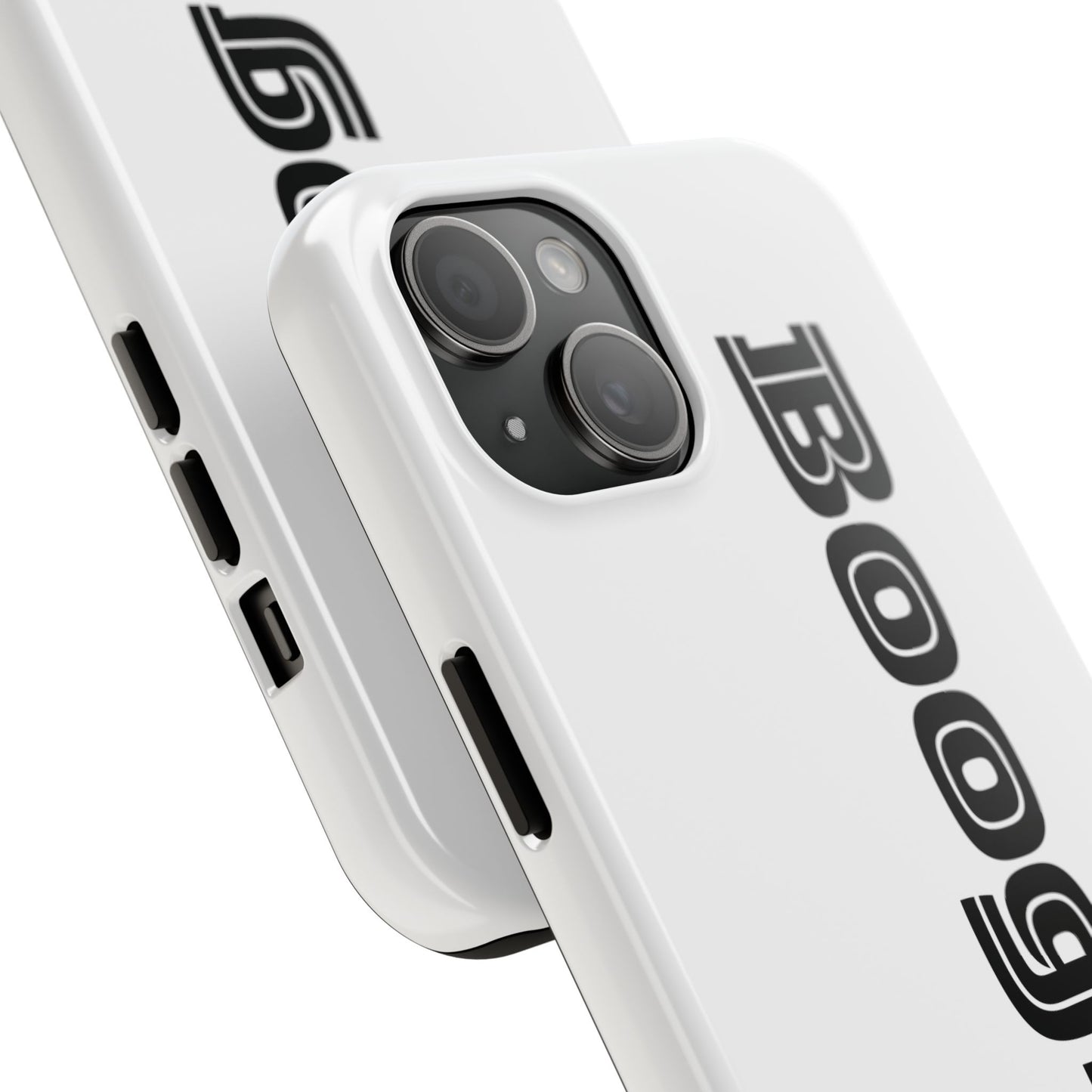 Boogie White Tough Phone Cases, iPhone Samsung cases, wireless charging, gender neutral women men friends kids teens gift birthday Christmas