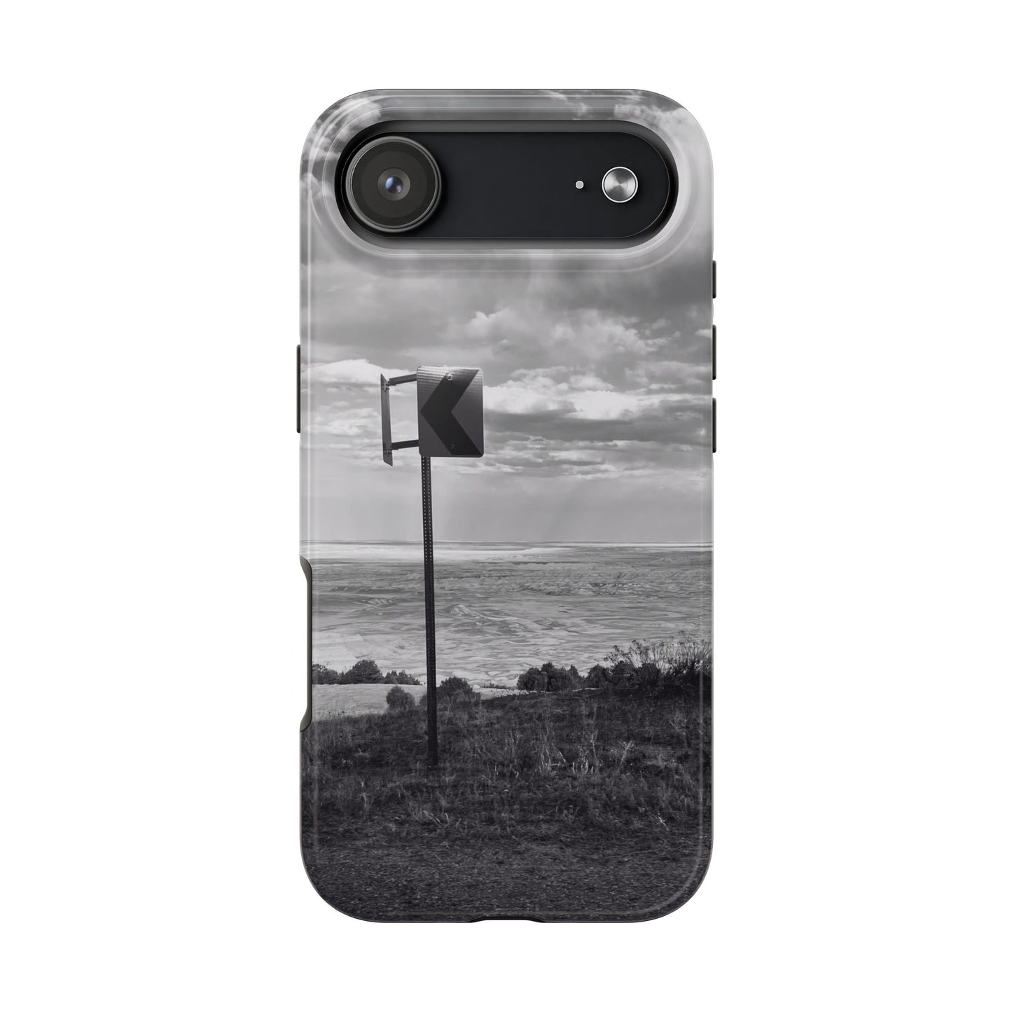 Road Sign Tough Phone Cases, iPhone & Samsung cases, wireless charging, black and white photo, nature, original art, gift birthday Christmas
