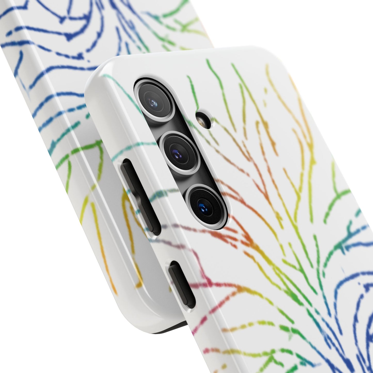Rainbow Tree Tough Phone Cases - Colorful Nature Love Pride Gender Neutral Gifts for Friends, iPhone Samsung Wireless Charging Cover, LGBTQ+