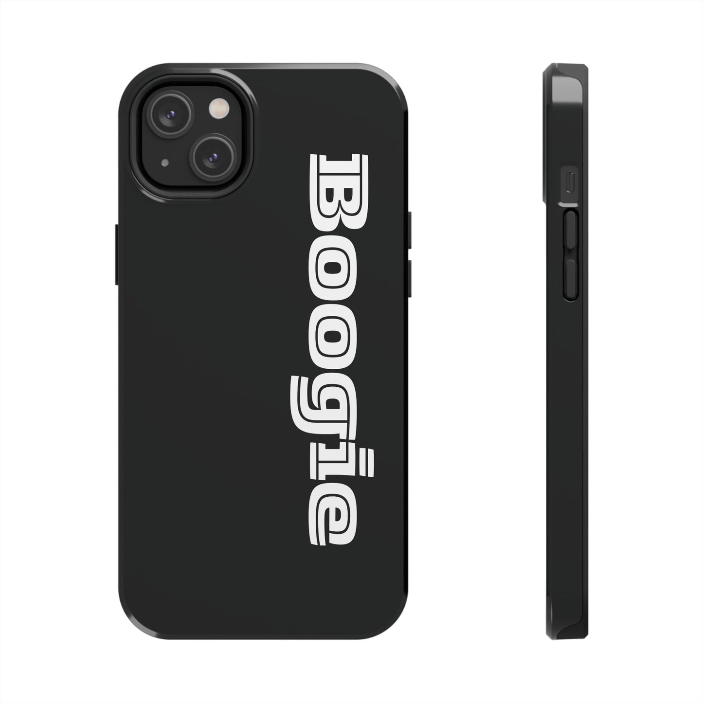 Boogie Black Tough Phone Cases, iPhone Samsung cases, wireless charging, gender neutral women men friends kids teens gift birthday Christmas