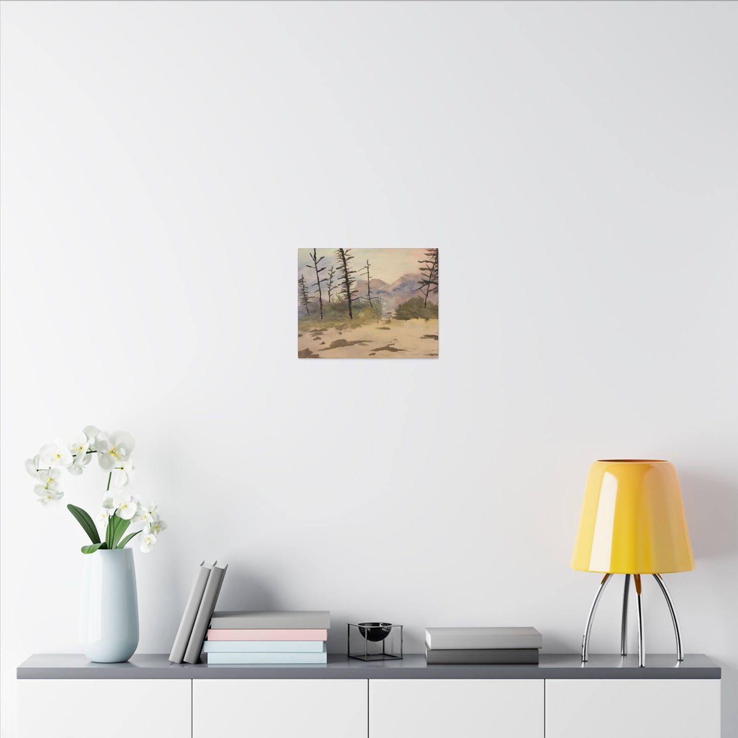 Canvas Wrap Glacier National Park After Fire, Nature, America, Trees, Original Watercolor Print, Artwork, Wall Art, Print, Mountains, Gift