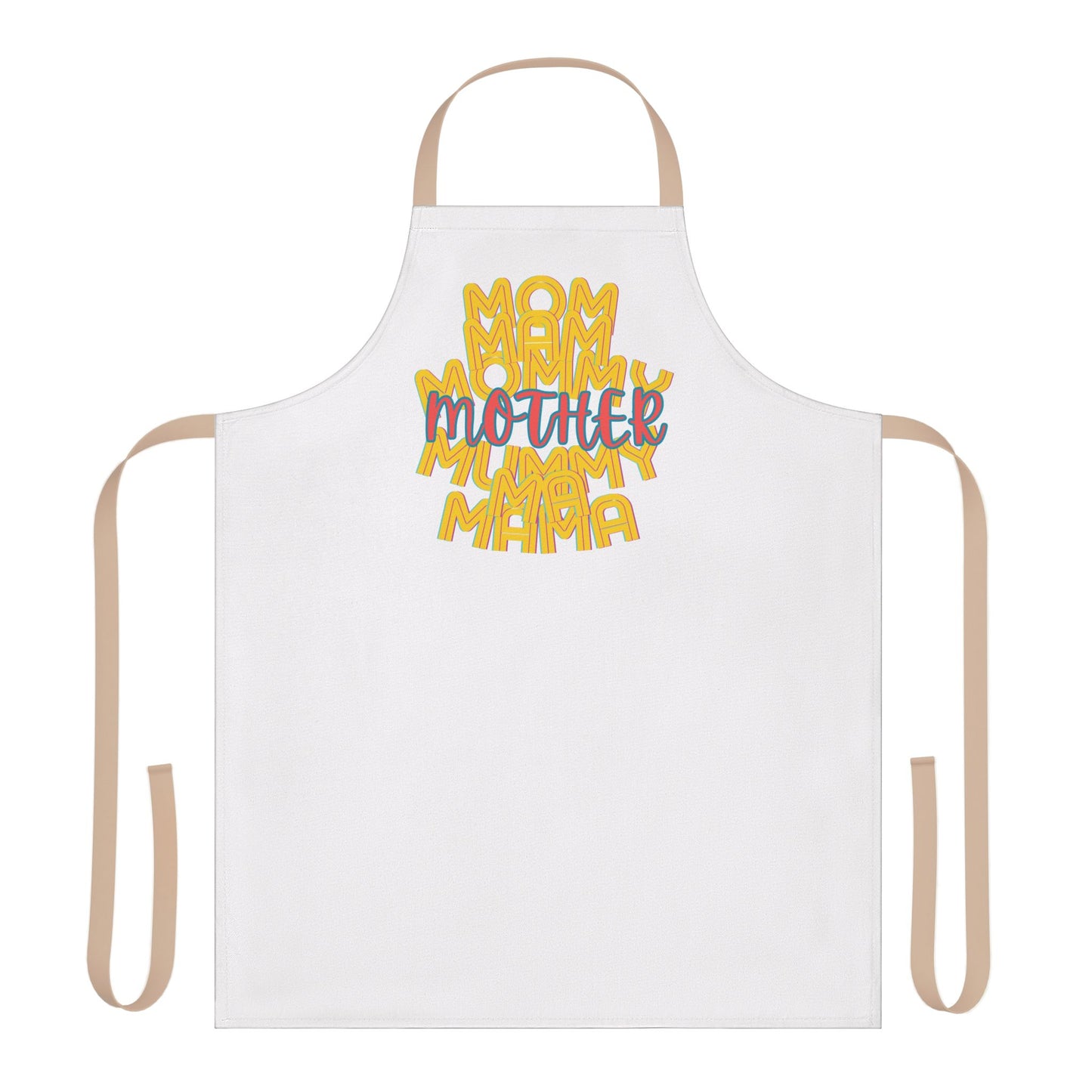 Mother Chefs Apron, Mom Mam Mommy Mum Ma Mama, Grilling, Cooking, BBQ, Kitchen, Tie Straps, Gender Neutral, One Size, Gifts, Women, Friends