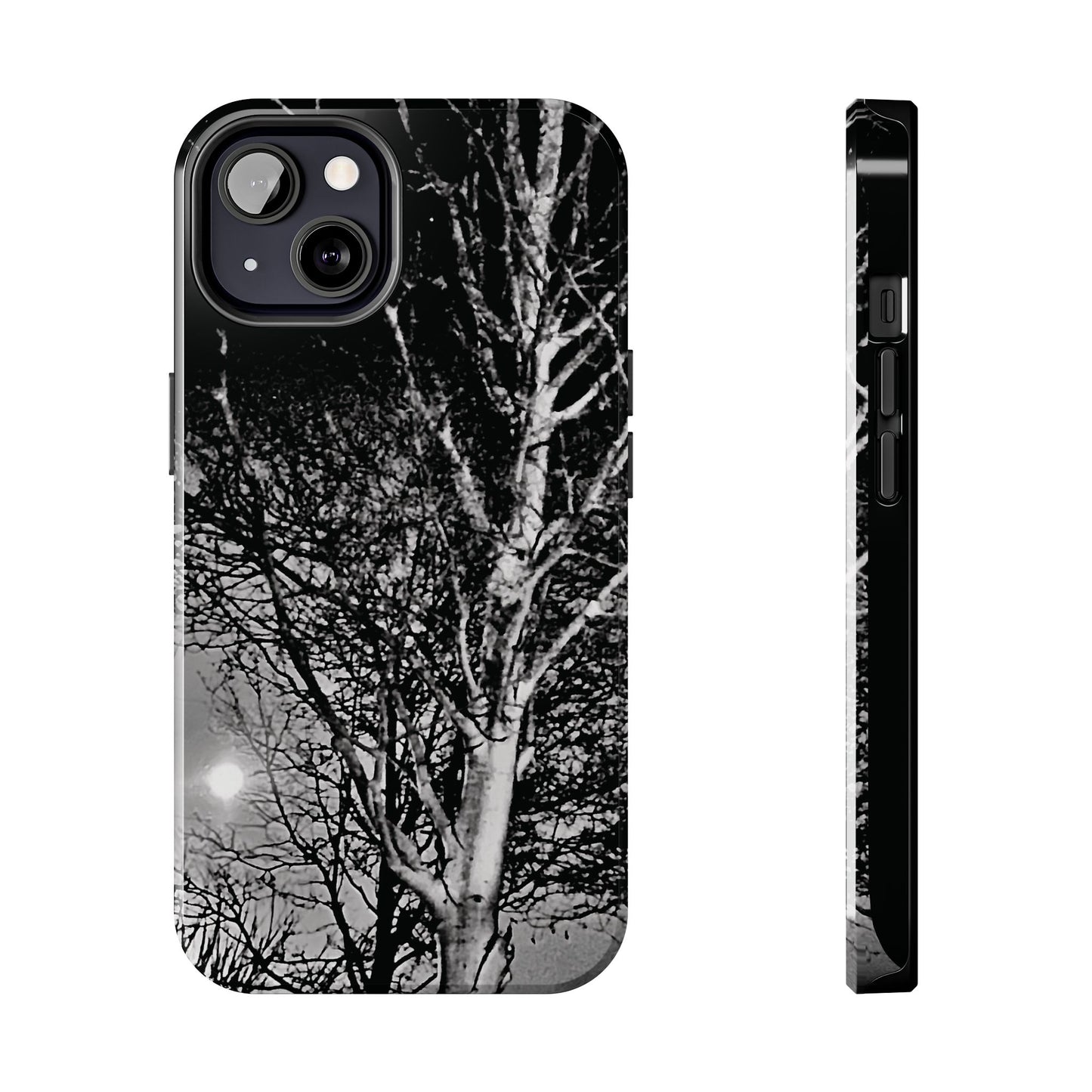 Worm Moon Night Trees Tough Phone Cases, iPhone & Samsung cases, wireless charging, trees, nature, spooky, original photo, gifts, Halloween