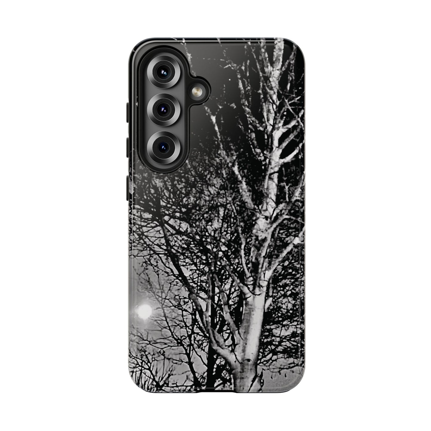Worm Moon Night Trees Tough Phone Cases, iPhone & Samsung cases, wireless charging, trees, nature, spooky, original photo, gifts, Halloween