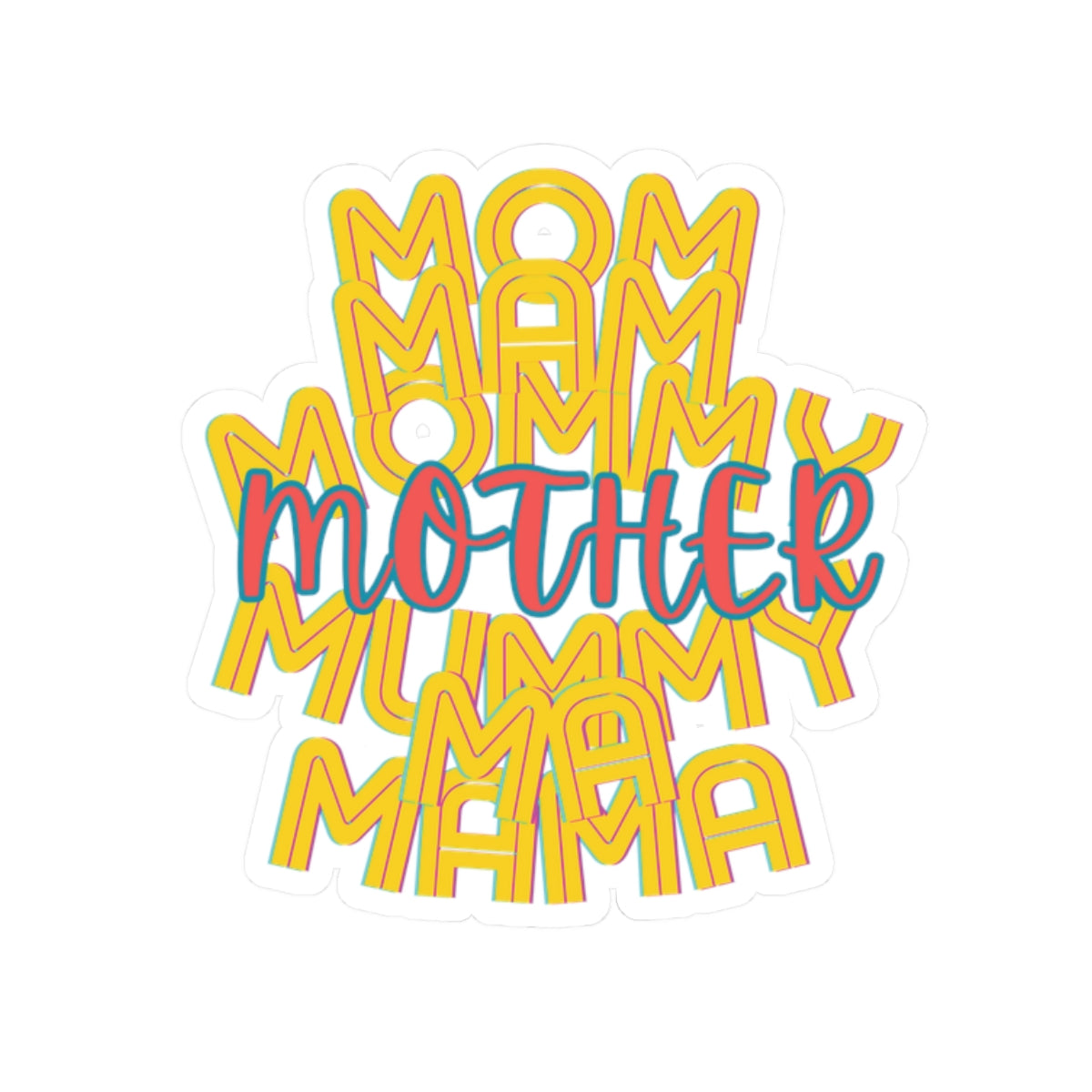 Mother Mom Mama Sticker, Family Love Label Decal, Parenting Scrapbooking Gift, Aunts Grandmothers, Laptop Water Bottle Decoration