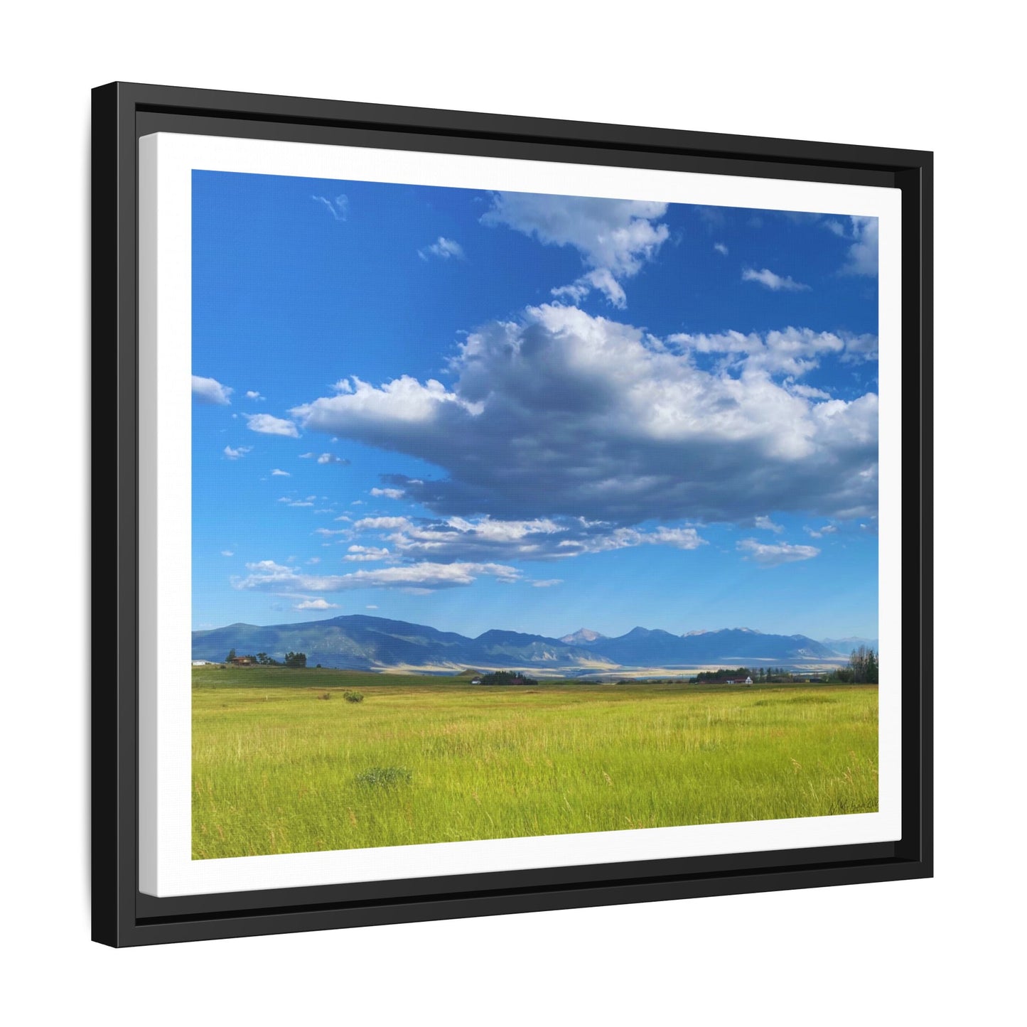 Black Frame Western Clouds and Mountains, Original Photo Matte Print, Clouds, Mountains, Nature, Artwork, Wall Art, Gift, Color, Sky