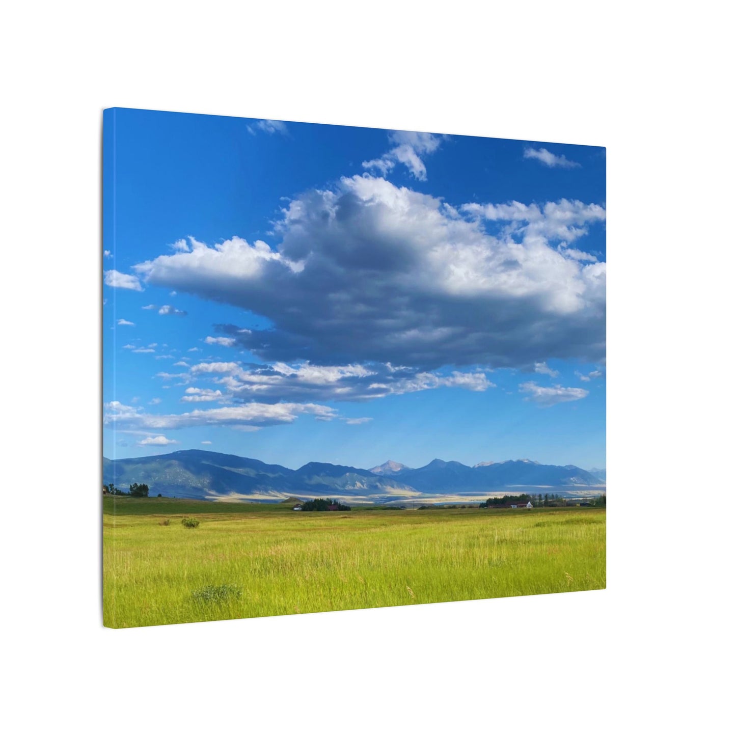 Canvas Wrap Western Clouds and Mountains, Landscape, Nature, America, Clouds, Artwork, Wall Art, Photo Print, Gift, Sky, Colorful, Eco