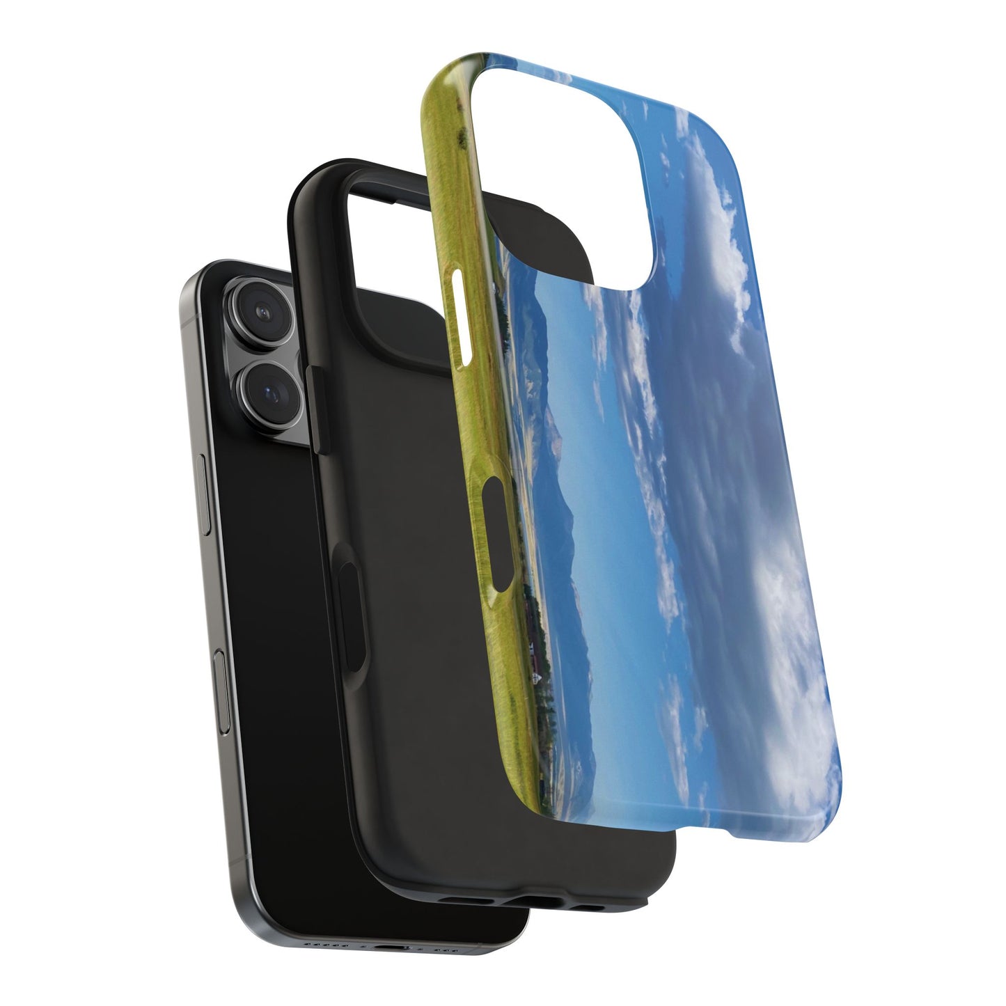 Western Clouds and Mountains Tough Phone Cases, iPhone & Samsung cases, wireless charging, sky, nature, landscape, original photo, gifts
