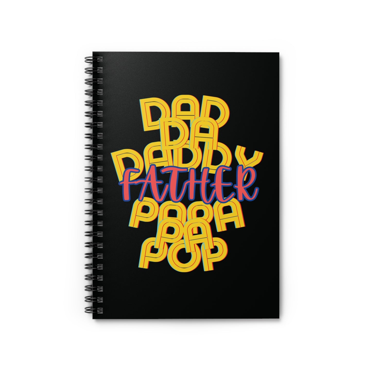 Father Black Spiral Notebook - Fathers Day Gifts for Men