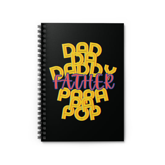Father Black Spiral Notebook - Fathers Day Gifts for Men