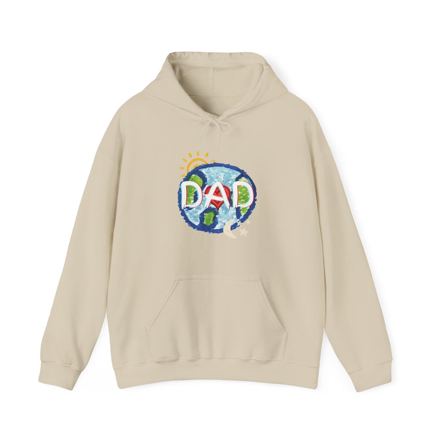 DAD Hooded Sweatshirt - Whole World Sun Moon & Stars Heart Love Fathers Day Gift for Men