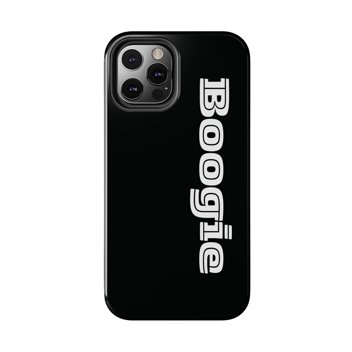 Boogie Black Tough Phone Cases, iPhone Samsung cases, wireless charging, gender neutral women men friends kids teens gift birthday Christmas
