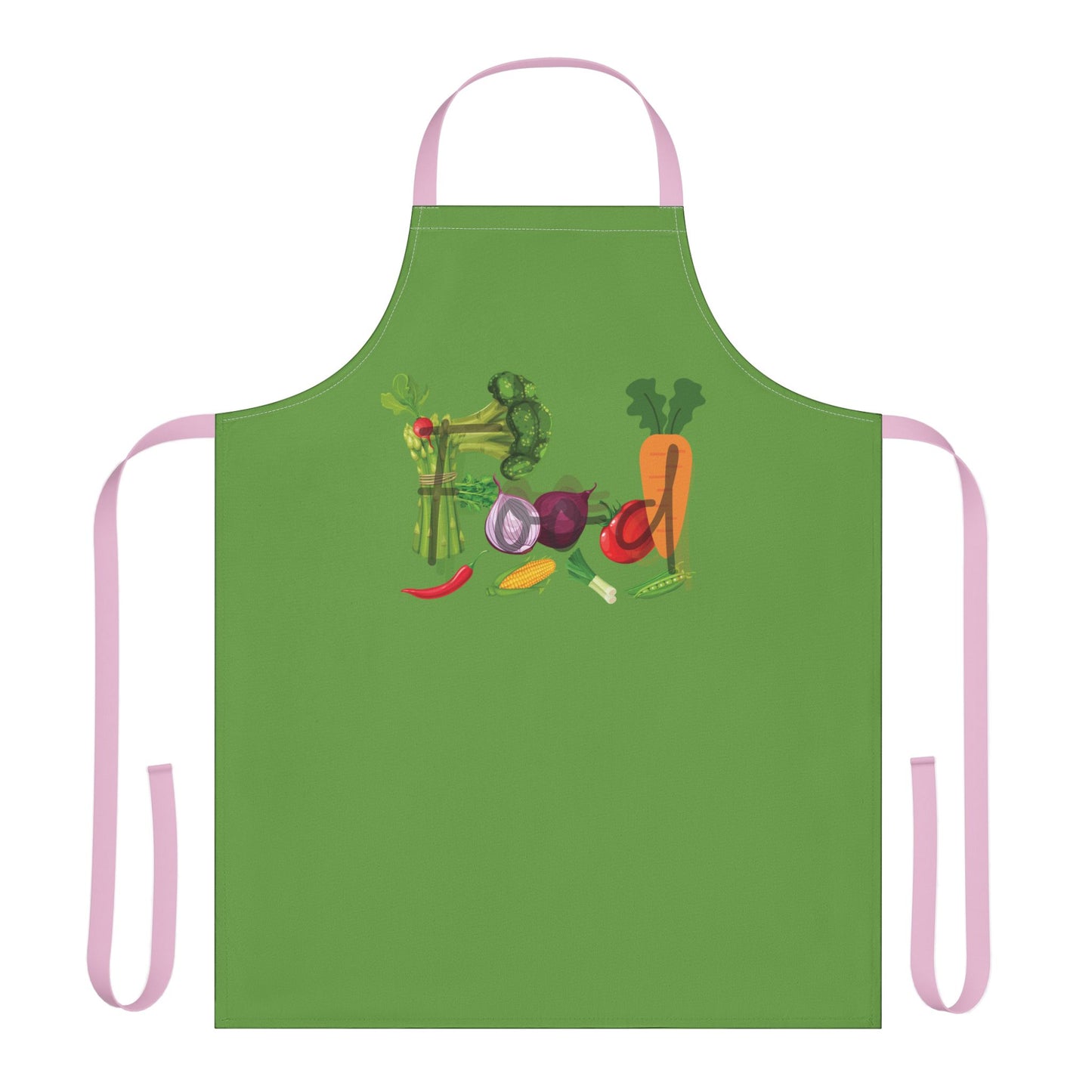 Food Unisex Chefs Apron, Grilling, Cooking, Baking, BBQ, Kitchen, Vegetables, Healthy, Tie Straps, Gifts, Women, Men, Friends, Teens