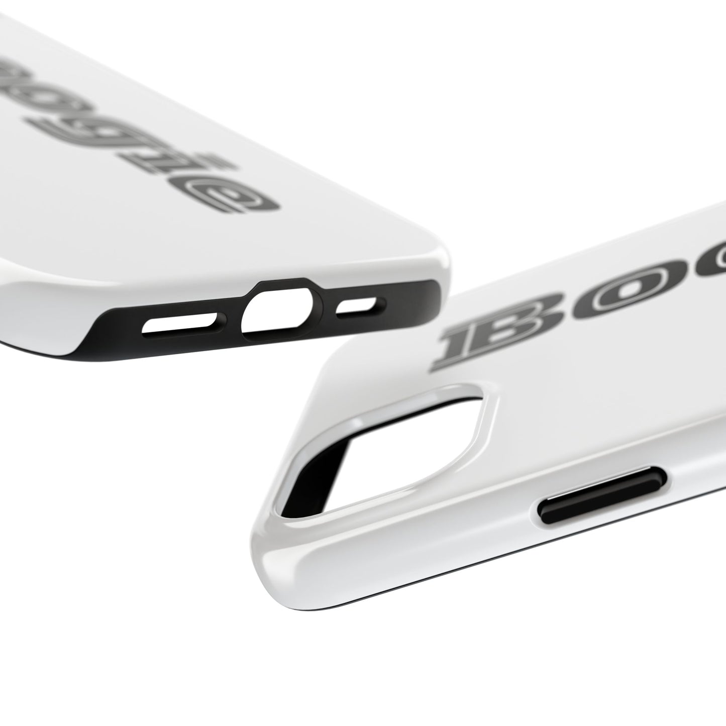Boogie White Tough Phone Cases, iPhone Samsung cases, wireless charging, gender neutral women men friends kids teens gift birthday Christmas