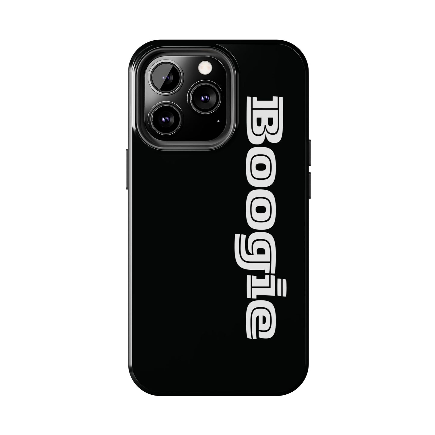 Boogie Black Tough Phone Cases, iPhone Samsung cases, wireless charging, gender neutral women men friends kids teens gift birthday Christmas