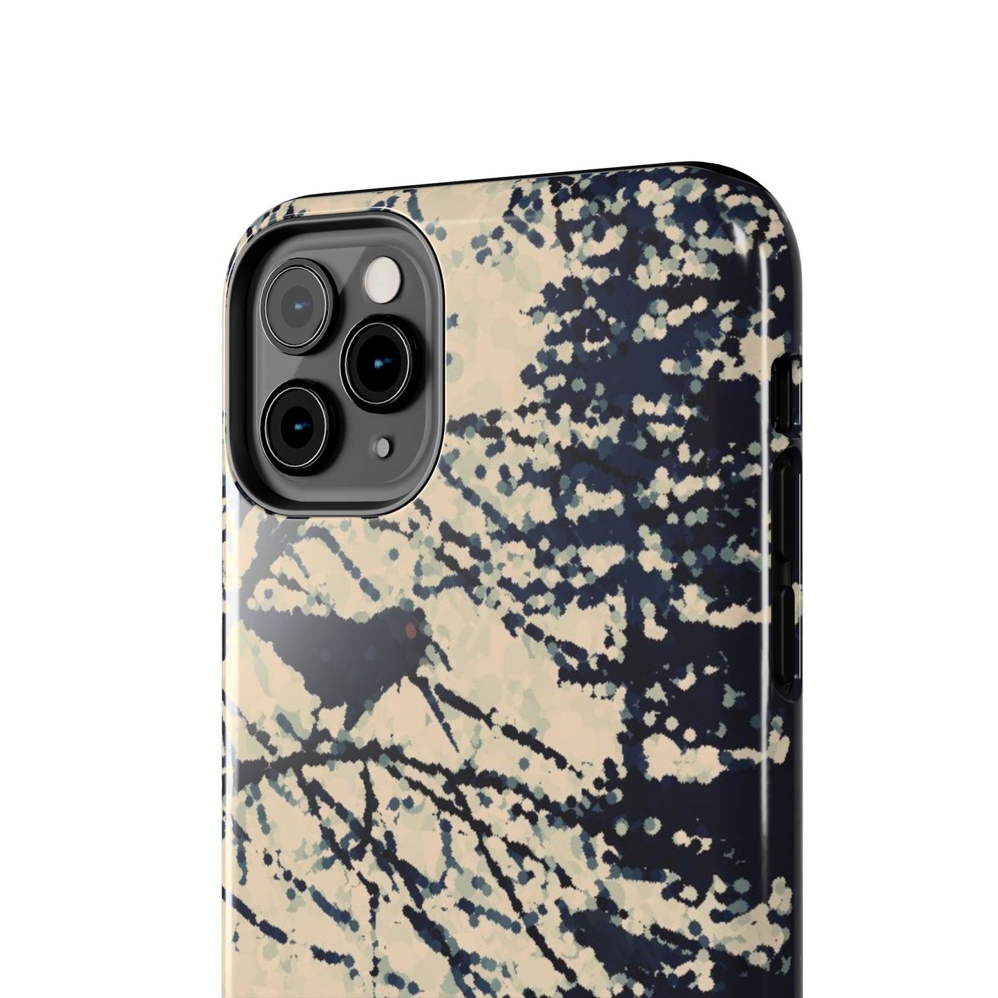 Crows in Forest Tough Phone Cases, iPhone & Samsung cases, wireless charging, crows, trees, birds, original artwork, gifts, Halloween