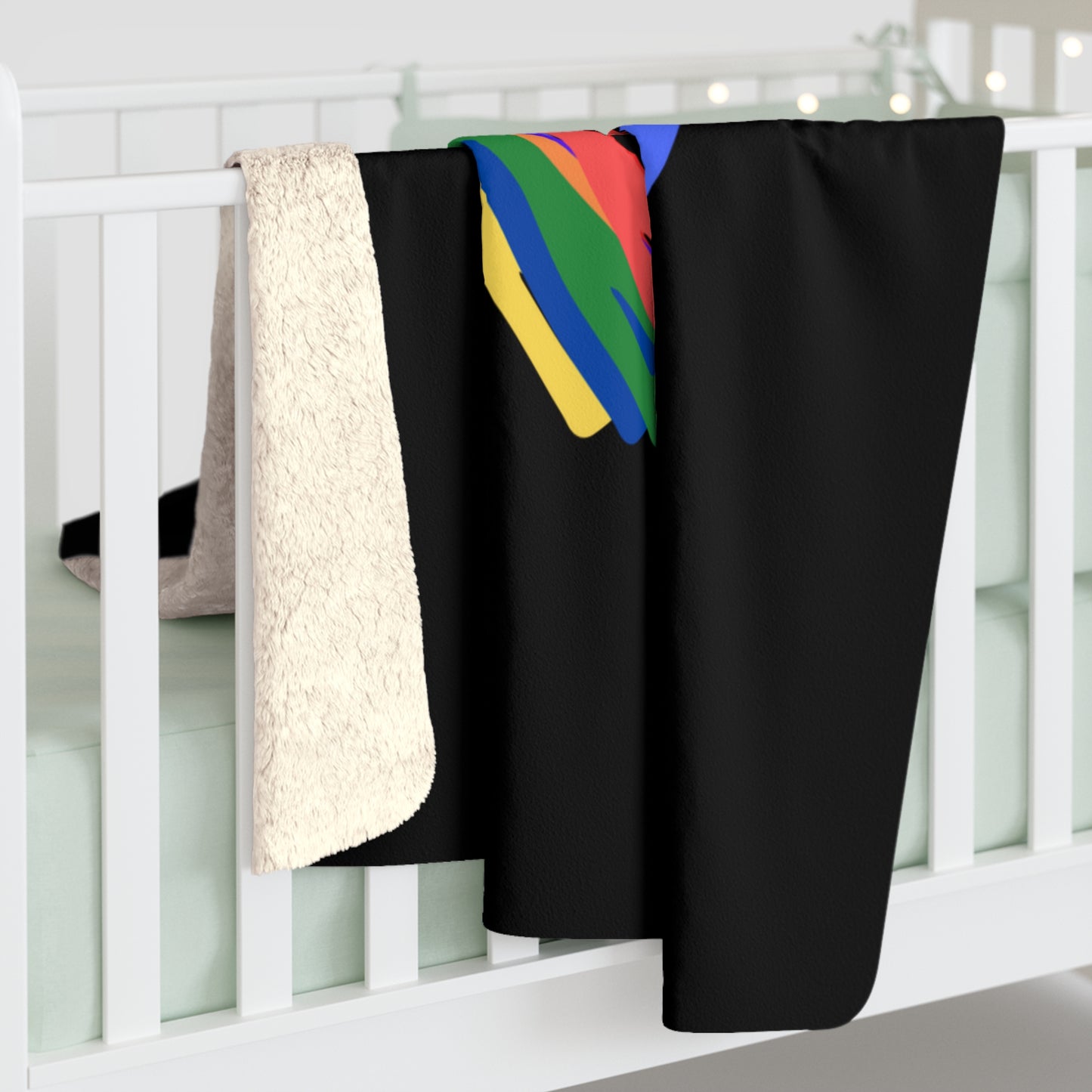 Rainbow Hearts Sherpa Fleece Blanket, Love, Pride, Home Decor, Soft, Cozy, Gift, Gender Neutral, Valentines, Throw, 50x60 60x80
