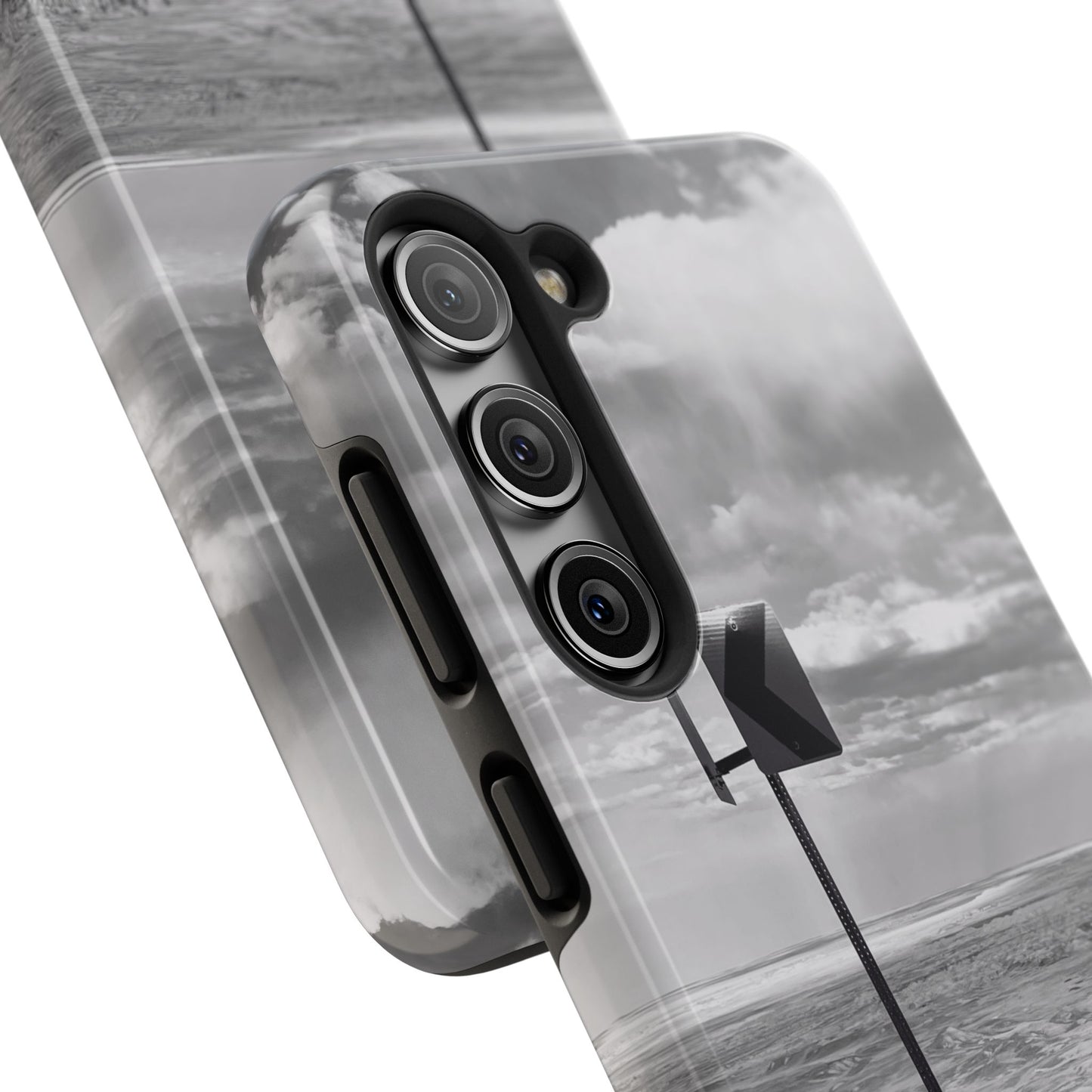 Road Sign Tough Phone Cases, iPhone & Samsung cases, wireless charging, black and white photo, nature, original art, gift birthday Christmas