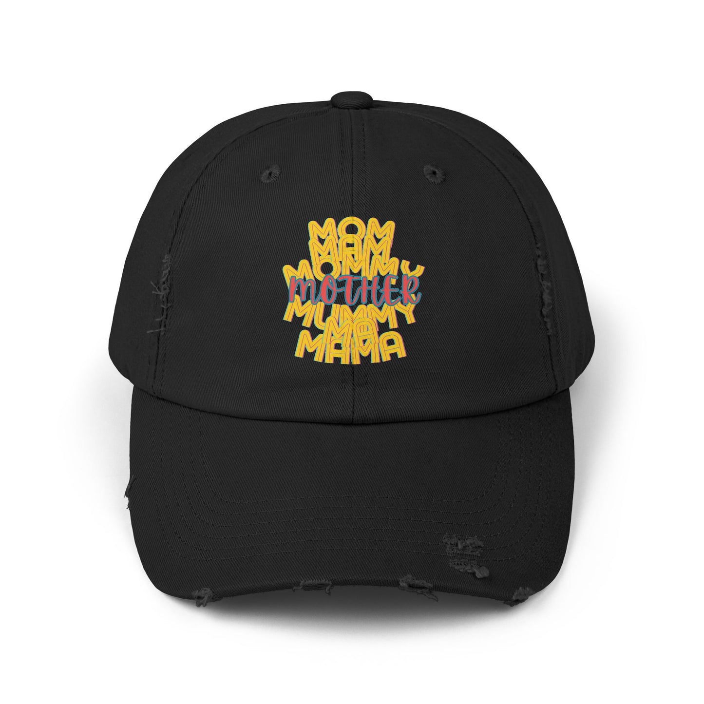Mother Unisex Distressed Cap, Mom Mam Mommy Mummy Ma Mama, Mothers Day, Gift, Hats, Cotton Twill, Adjustable, Gifts for Women