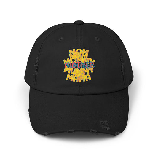 Mother Unisex Distressed Cap, Mom Mam Mommy Mummy Ma Mama, Mothers Day, Gift, Hats, Cotton Twill, Adjustable, Gifts for Women