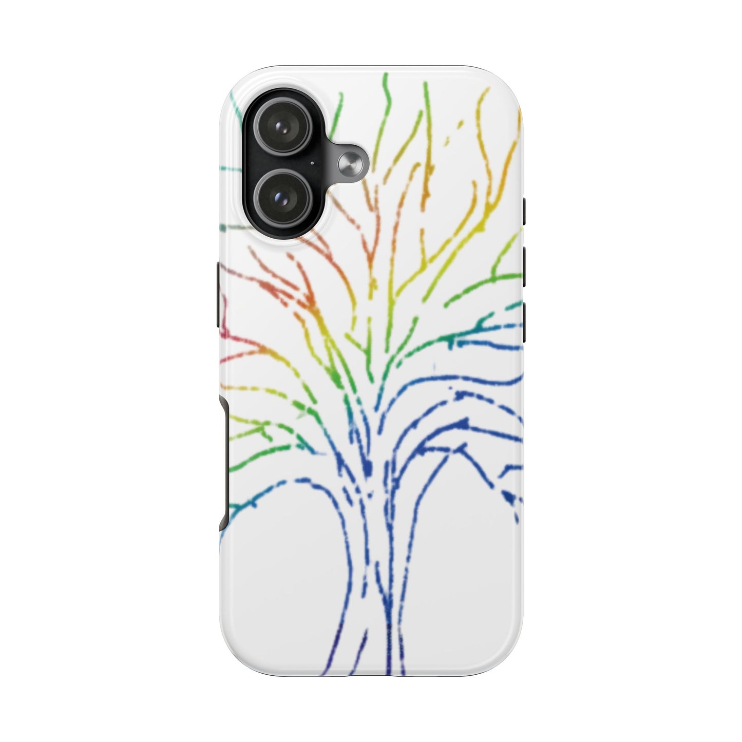 Rainbow Tree Tough Phone Cases - Colorful Nature Love Pride Gender Neutral Gifts for Friends, iPhone Samsung Wireless Charging Cover, LGBTQ+