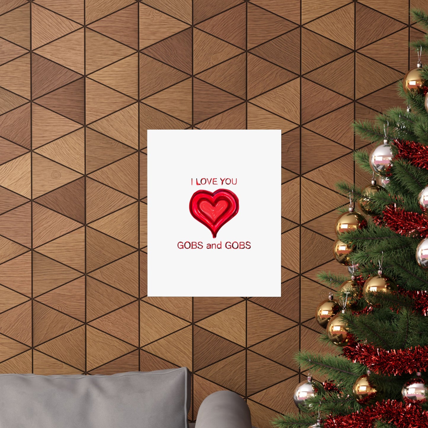 Heart I Love You Gobs and Gobs Matte Vertical Poster Wall Art, Framable Love Print, Romantic Home Decor Gift for Anniversary, Valentine's