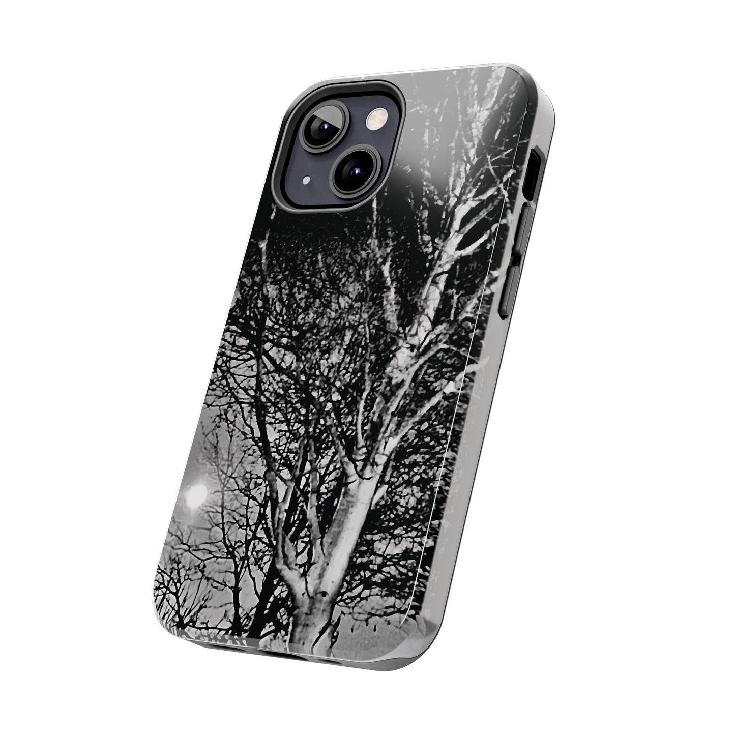 Worm Moon Night Trees Tough Phone Cases, iPhone & Samsung cases, wireless charging, trees, nature, spooky, original photo, gifts, Halloween