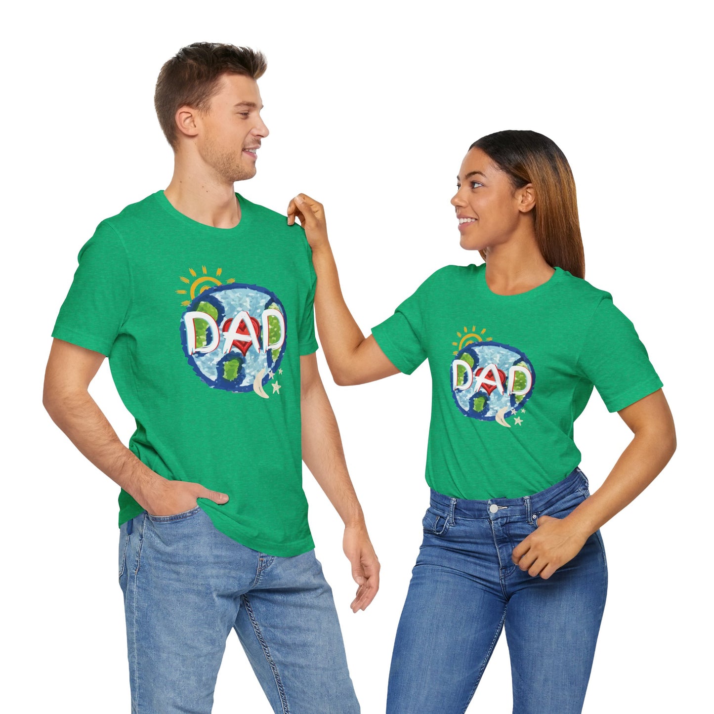 DAD Whole World Sun Moon Stars Heart Unisex Tee Fathers Day Gifts