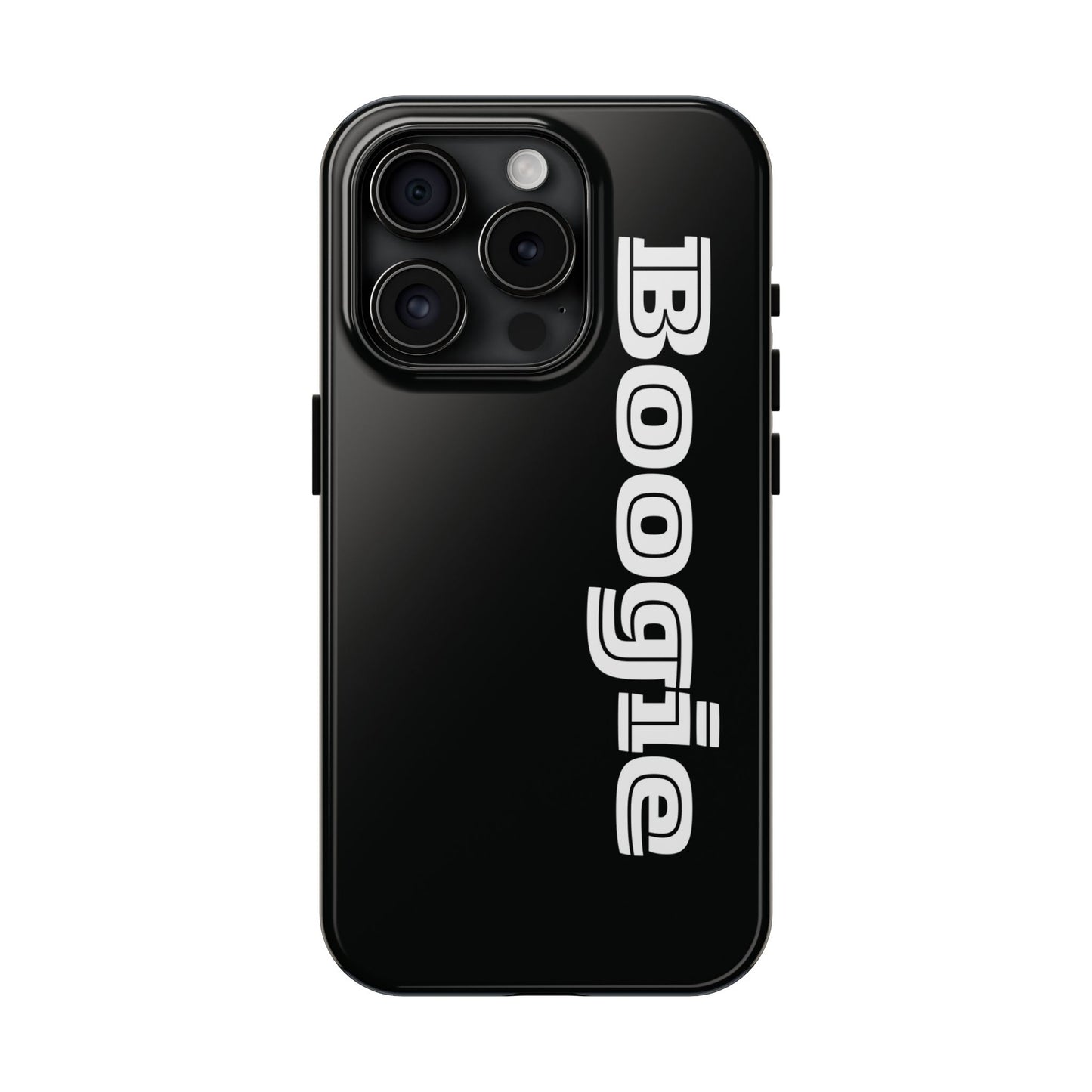 Boogie Black Tough Phone Cases, iPhone Samsung cases, wireless charging, gender neutral women men friends kids teens gift birthday Christmas