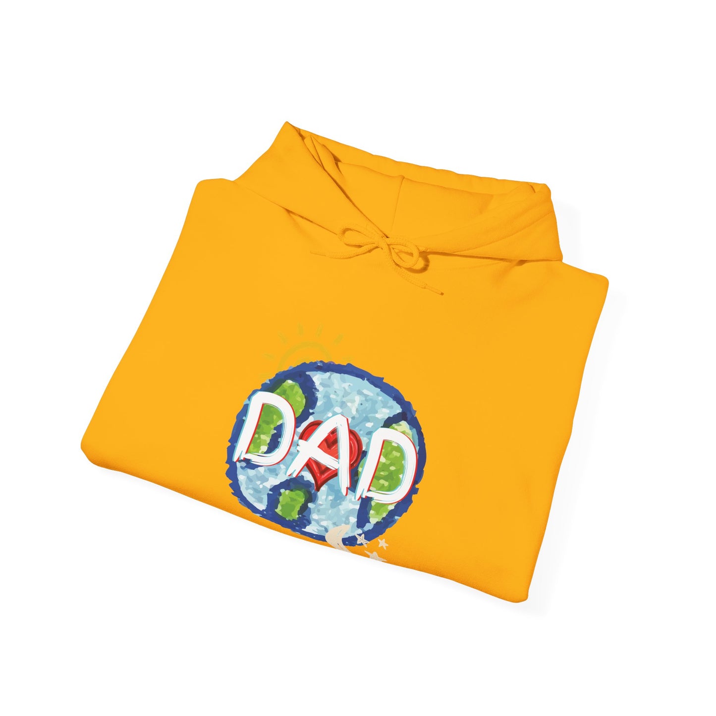 DAD Hooded Sweatshirt - Whole World Sun Moon & Stars Heart Love Fathers Day Gift for Men