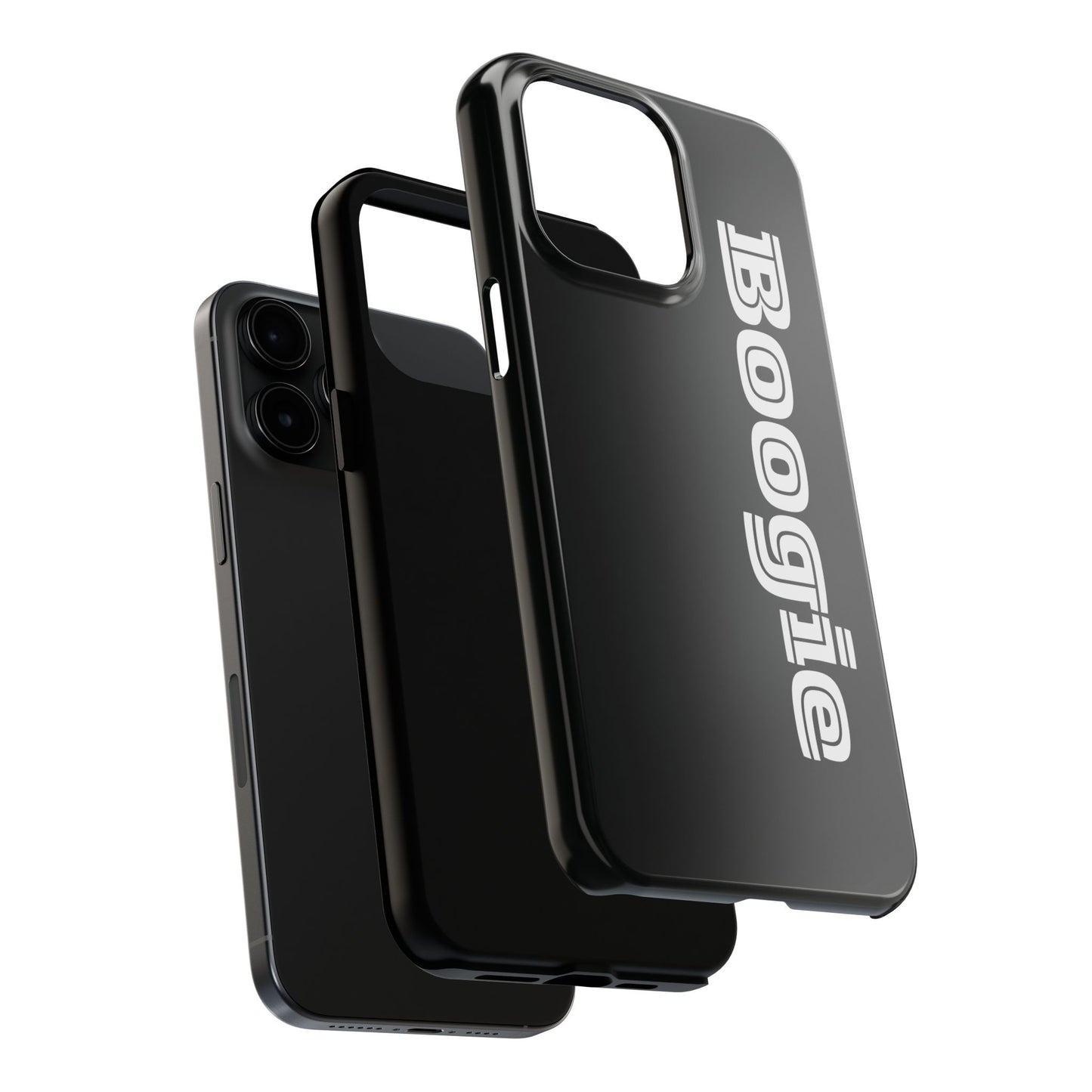 Boogie Black Tough Phone Cases, iPhone Samsung cases, wireless charging, gender neutral women men friends kids teens gift birthday Christmas