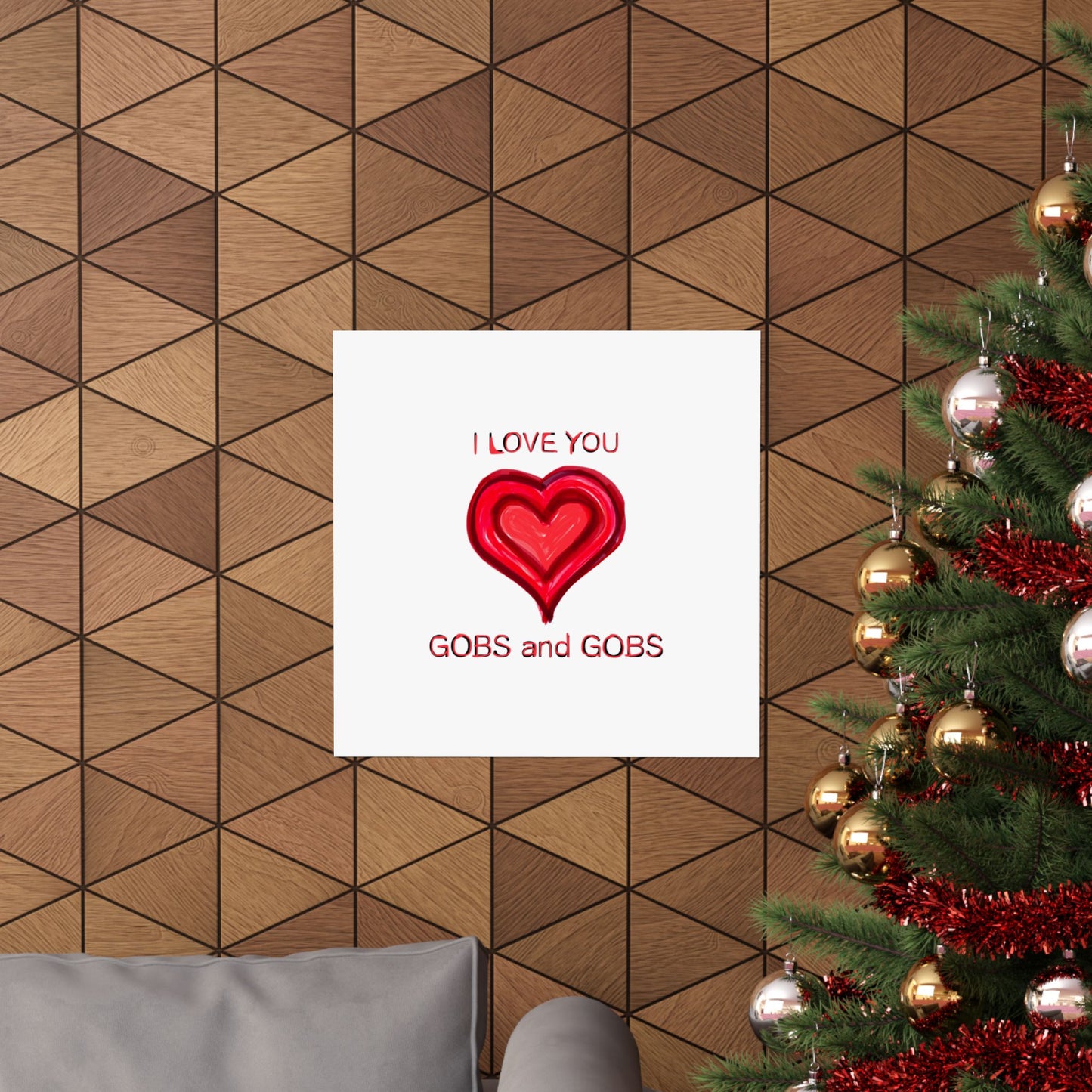 Heart I Love You Gobs and Gobs Matte Vertical Poster Wall Art, Framable Love Print, Romantic Home Decor Gift for Anniversary, Valentine's