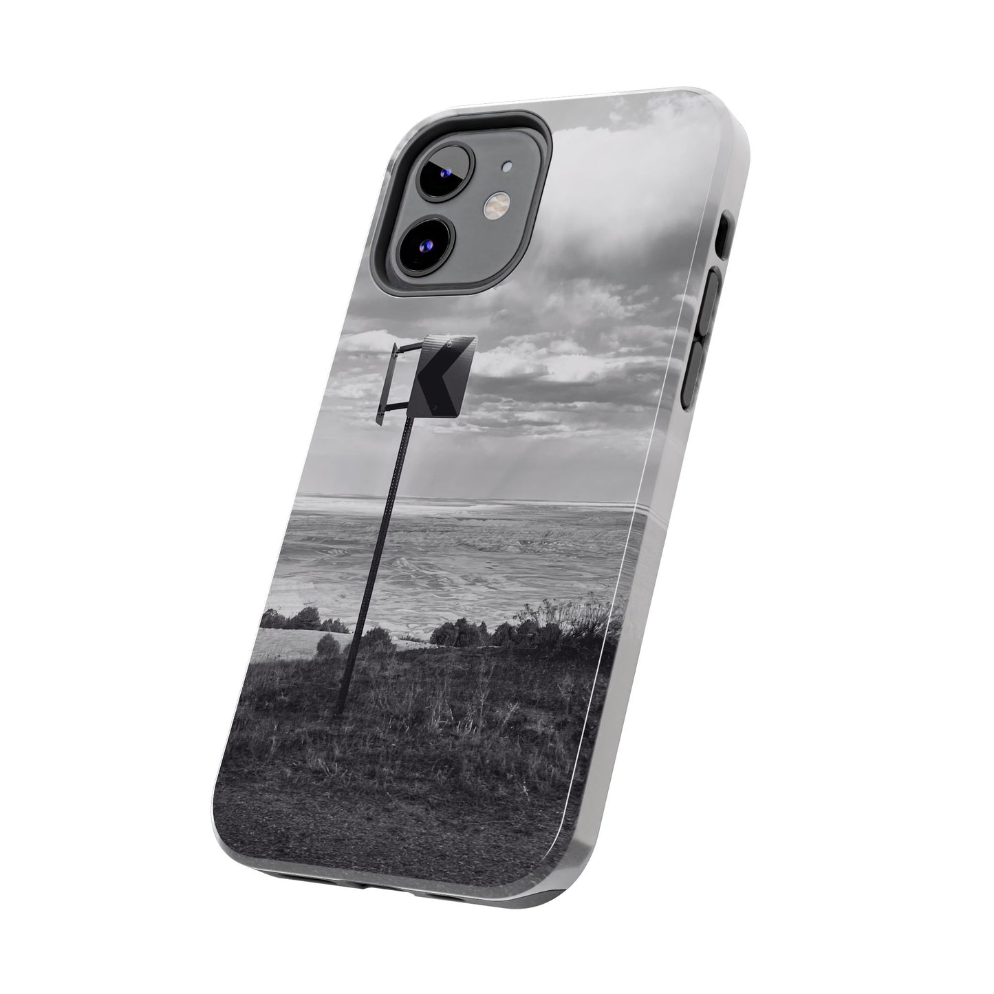 Road Sign Tough Phone Cases, iPhone & Samsung cases, wireless charging, black and white photo, nature, original art, gift birthday Christmas