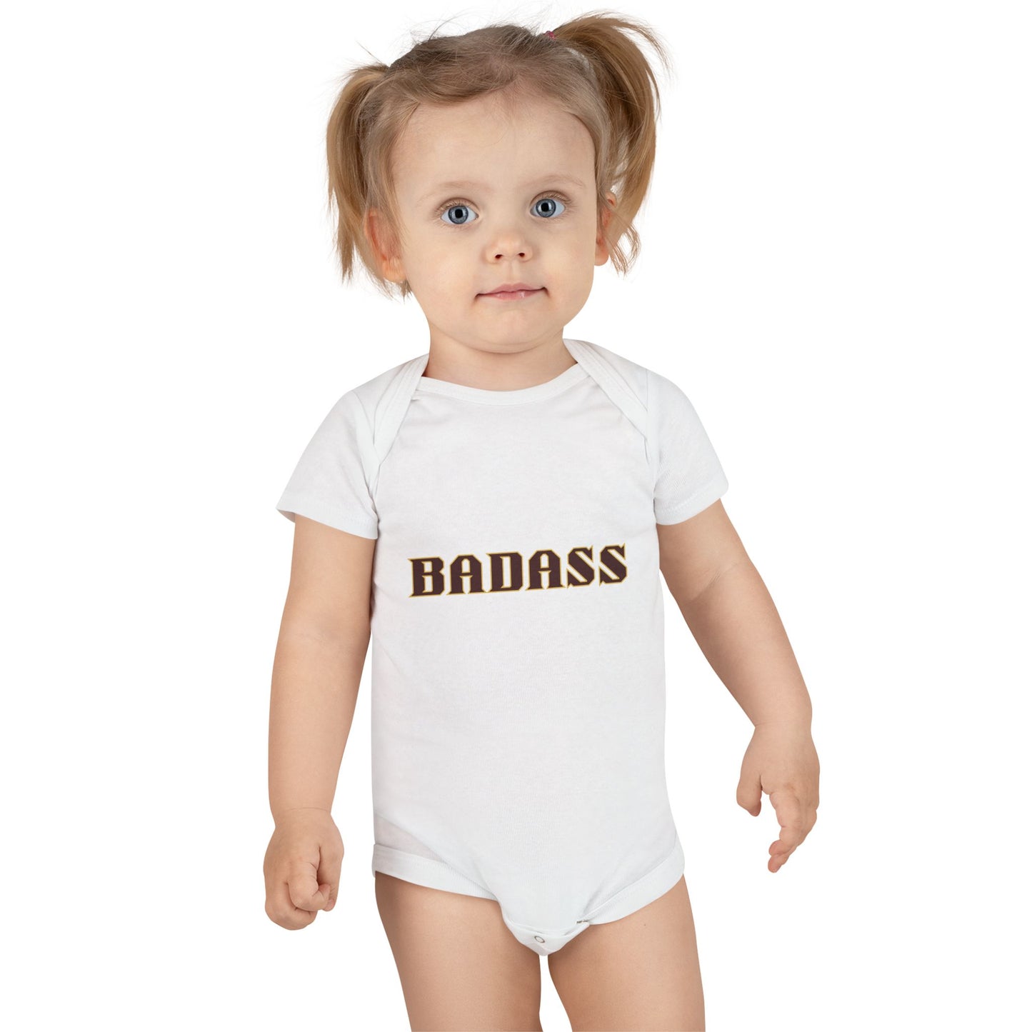 Badass Onesie® Organic Baby Bodysuit, 100 percent cotton, funny, snarky, attitude, gender neutral, gift, boys, girls, birthday, baby shower