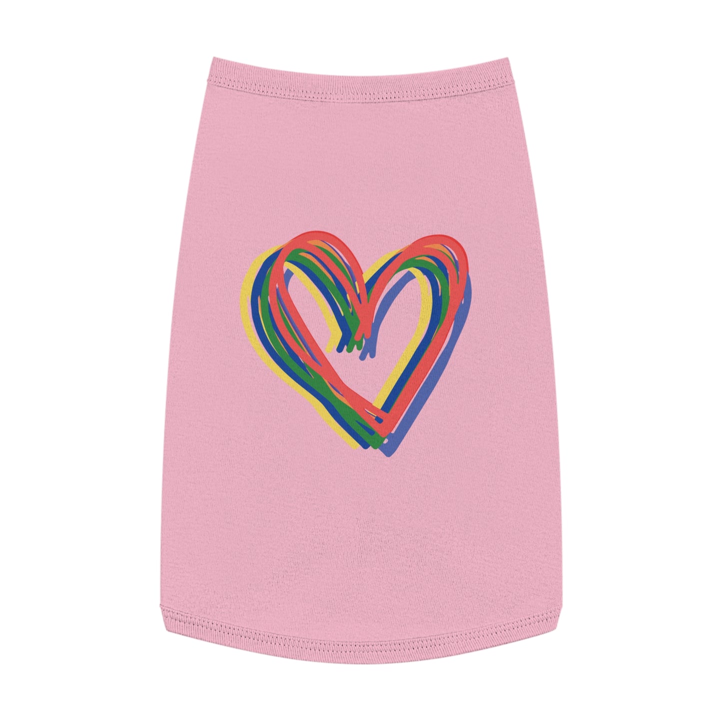 Rainbow Hearts Pet Tank Top, love, dog clothes, gifts, pet fashions, furry friends, cotton, dog shirts, cat shirts, Valentines Day