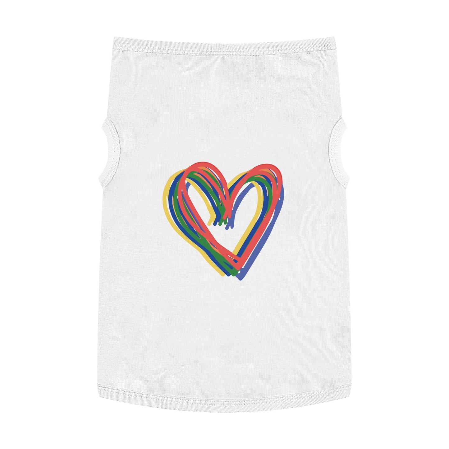 Rainbow Hearts Pet Tank Top, love, dog clothes, gifts, pet fashions, furry friends, cotton, dog shirts, cat shirts, Valentines Day