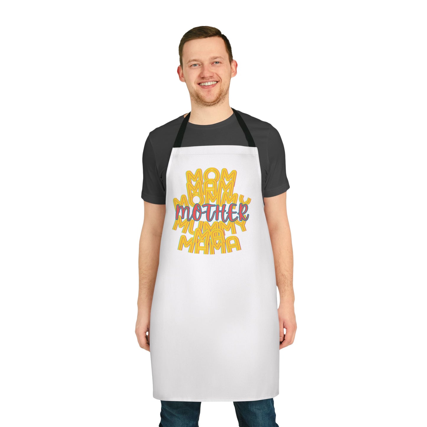Mother Chefs Apron, Mom Mam Mommy Mum Ma Mama, Grilling, Cooking, BBQ, Kitchen, Tie Straps, Gender Neutral, One Size, Gifts, Women, Friends