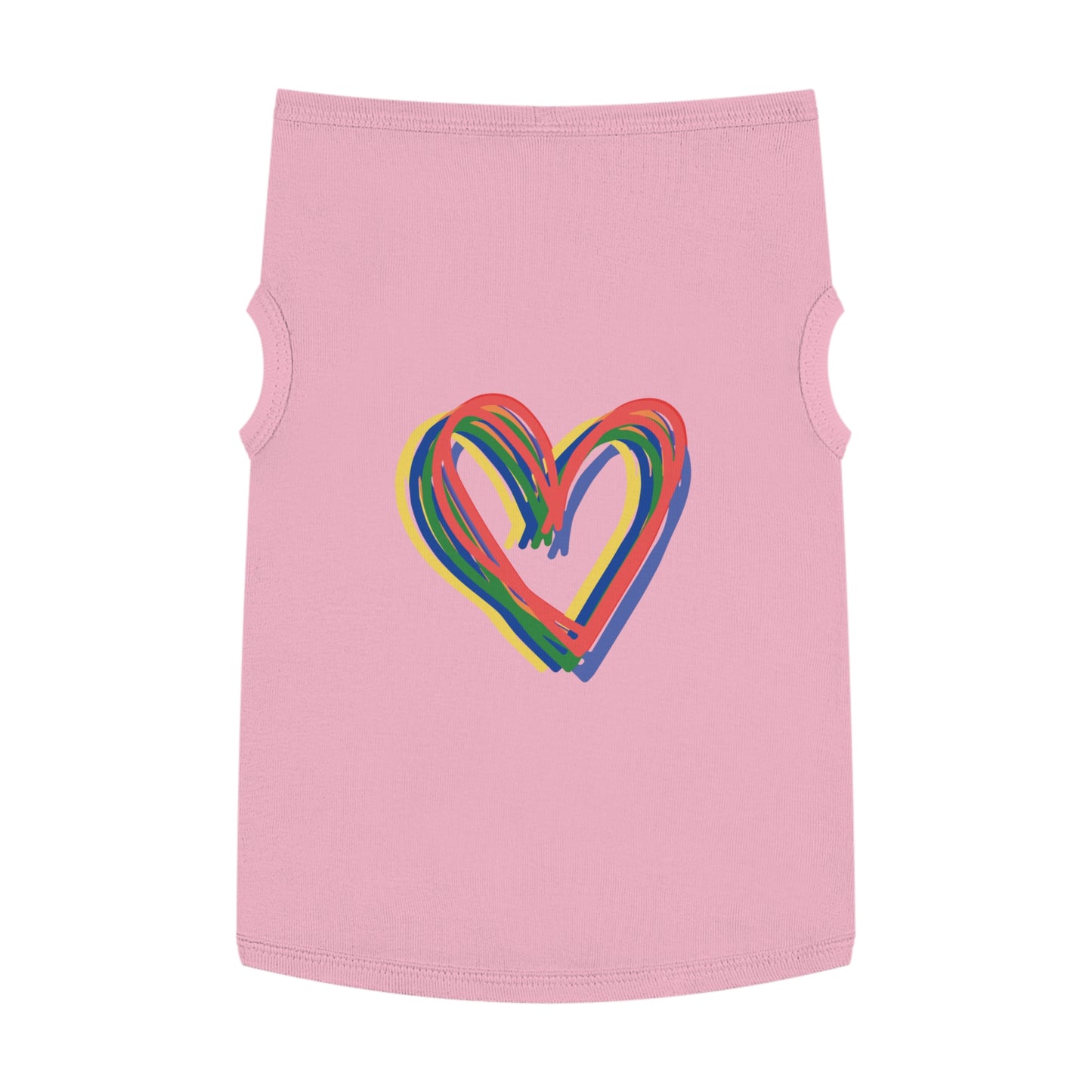 Rainbow Hearts Pet Tank Top, love, dog clothes, gifts, pet fashions, furry friends, cotton, dog shirts, cat shirts, Valentines Day