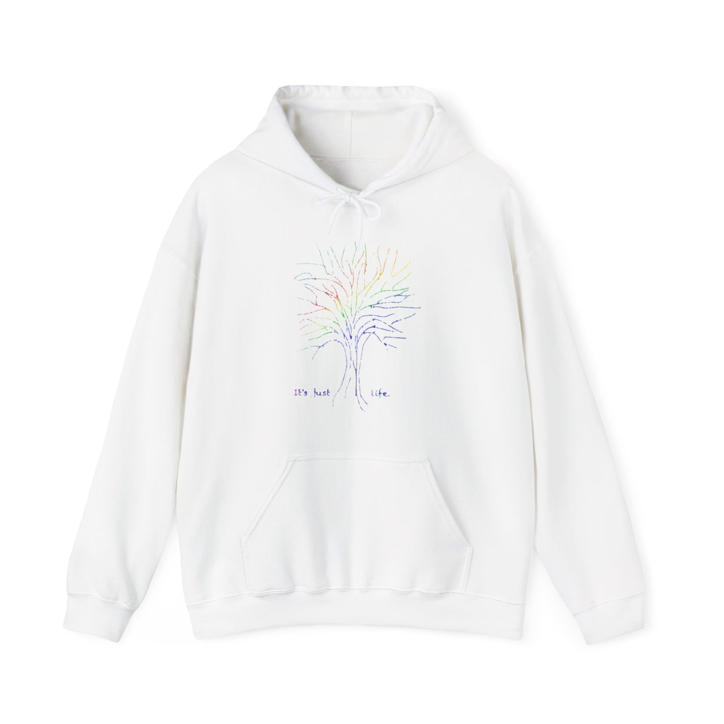 Its Just Life Rainbow Tree Unisex Heavy Blend™ Hooded Sweatshirt, tree shirt, rainbow, hoodie, colorful, pride, colorful tree, gift, nature