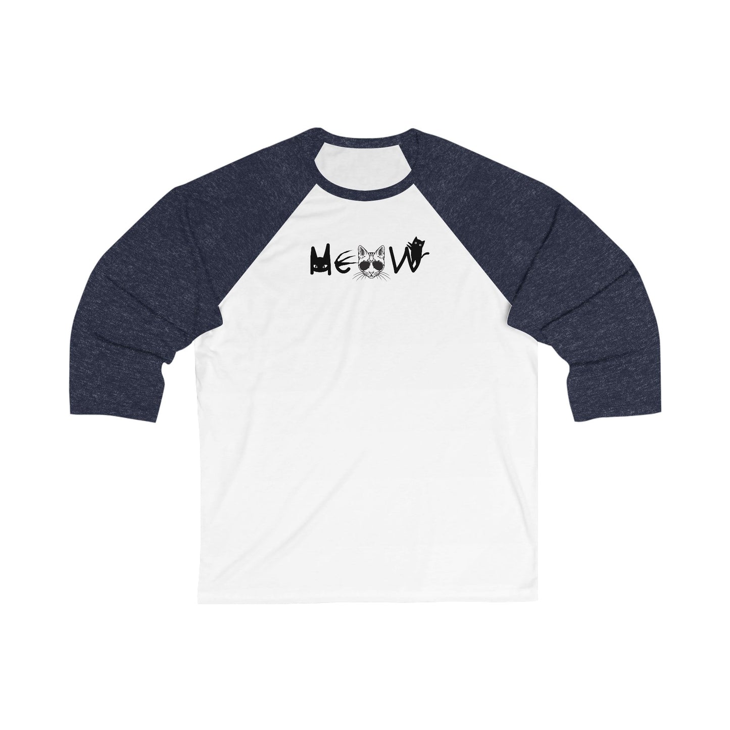 Meow Unisex 3\4 Sleeve Baseball Tee, cats, sassy, animals, election, cat lady, equality, gender neutral, gifts for women men teens friends