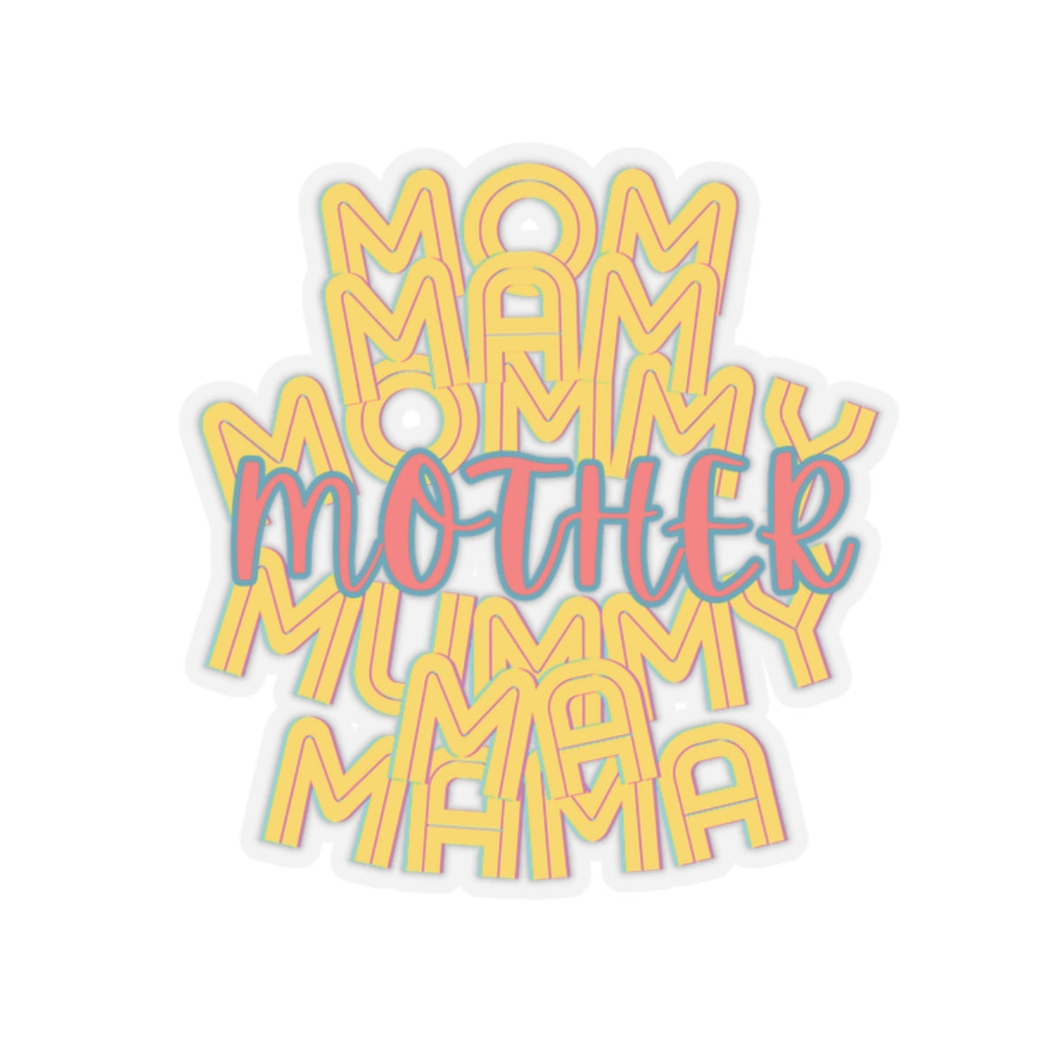 Mother Mom Mama Sticker, Family Love Label Decal, Parenting Scrapbooking Gift, Aunts Grandmothers, Laptop Water Bottle Decoration