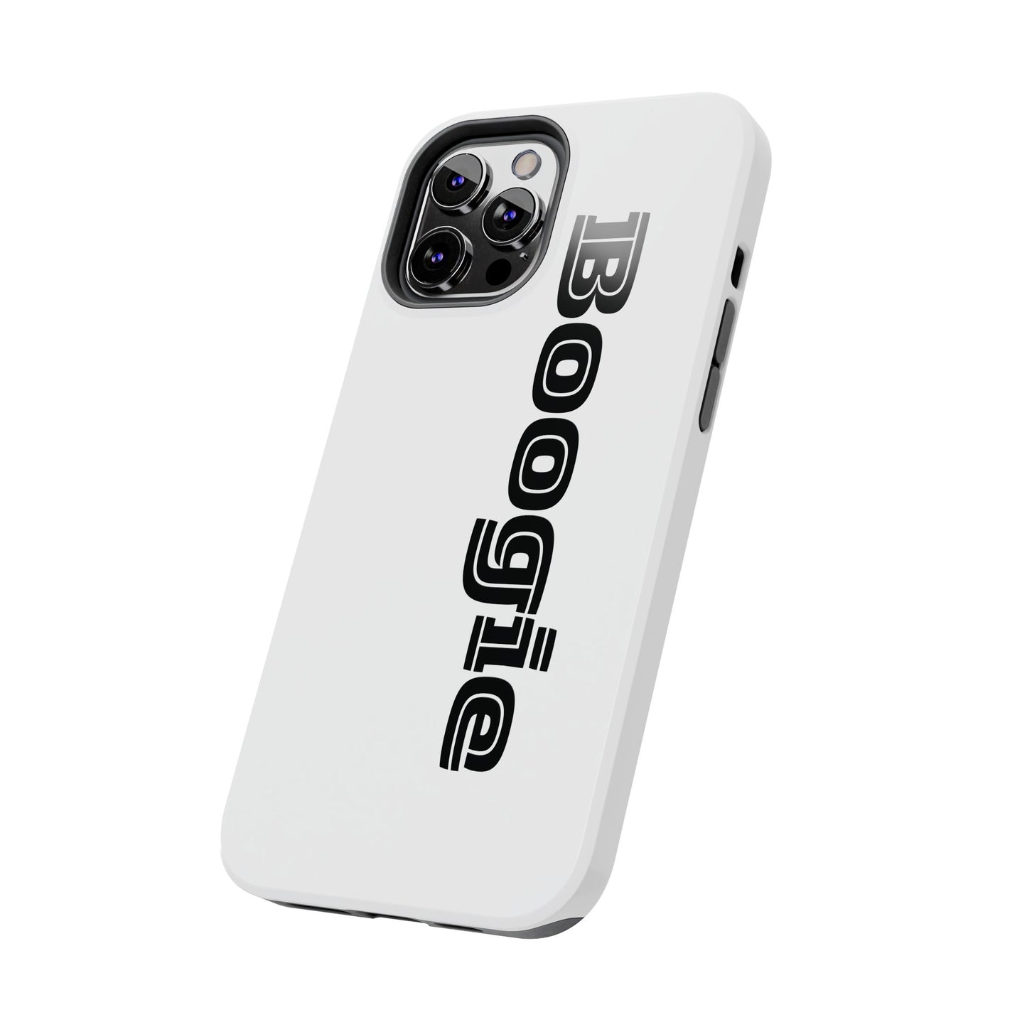 Boogie White Tough Phone Cases, iPhone Samsung cases, wireless charging, gender neutral women men friends kids teens gift birthday Christmas
