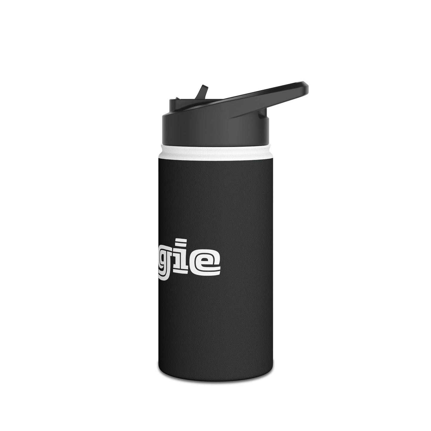Boogie Black Stainless Steel Water Bottle, Gender Neutral, Gift, Exercise Run Workout, Eco BPA-free, Women Men Teens Gift Birthday Christmas