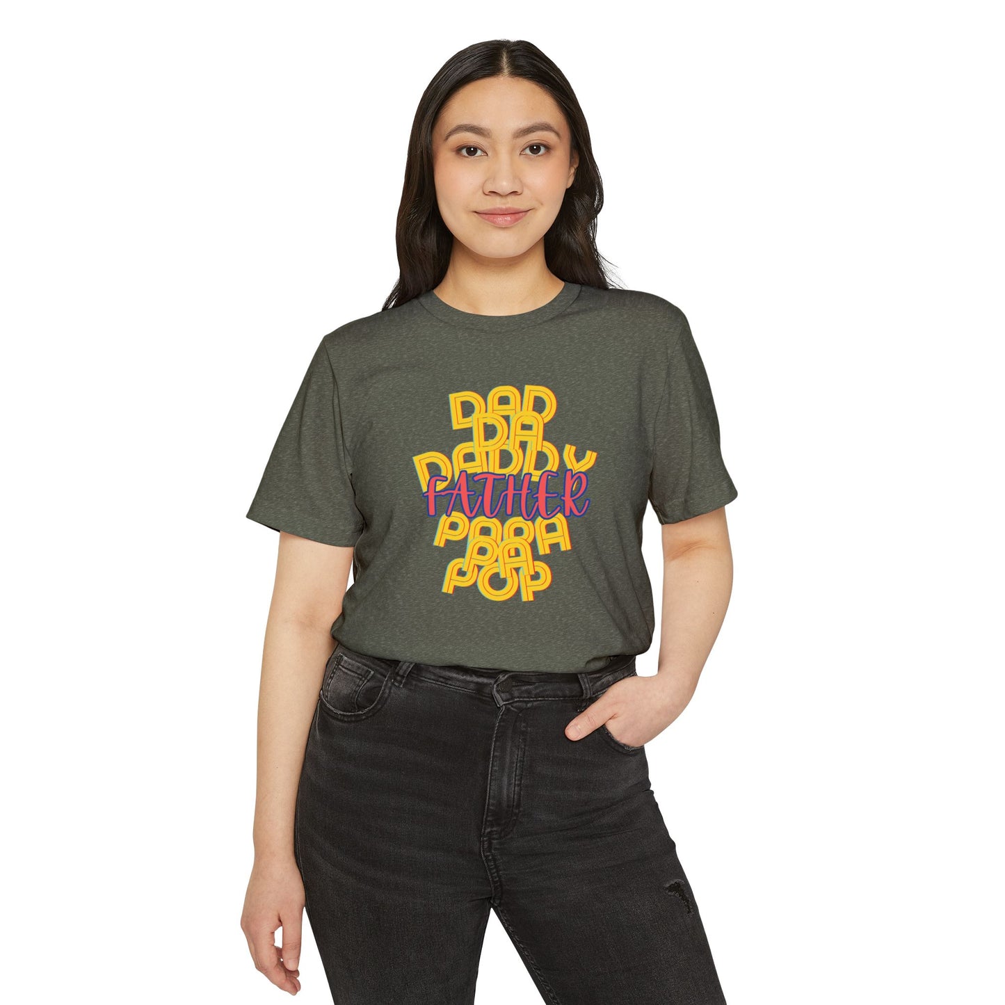 Father Dad Papa Unisex Recycled T-Shirt - Family Gift for Him, Eco-Friendly Tee, Father's Day Shirt, Dad Birthday Present, Sustainable