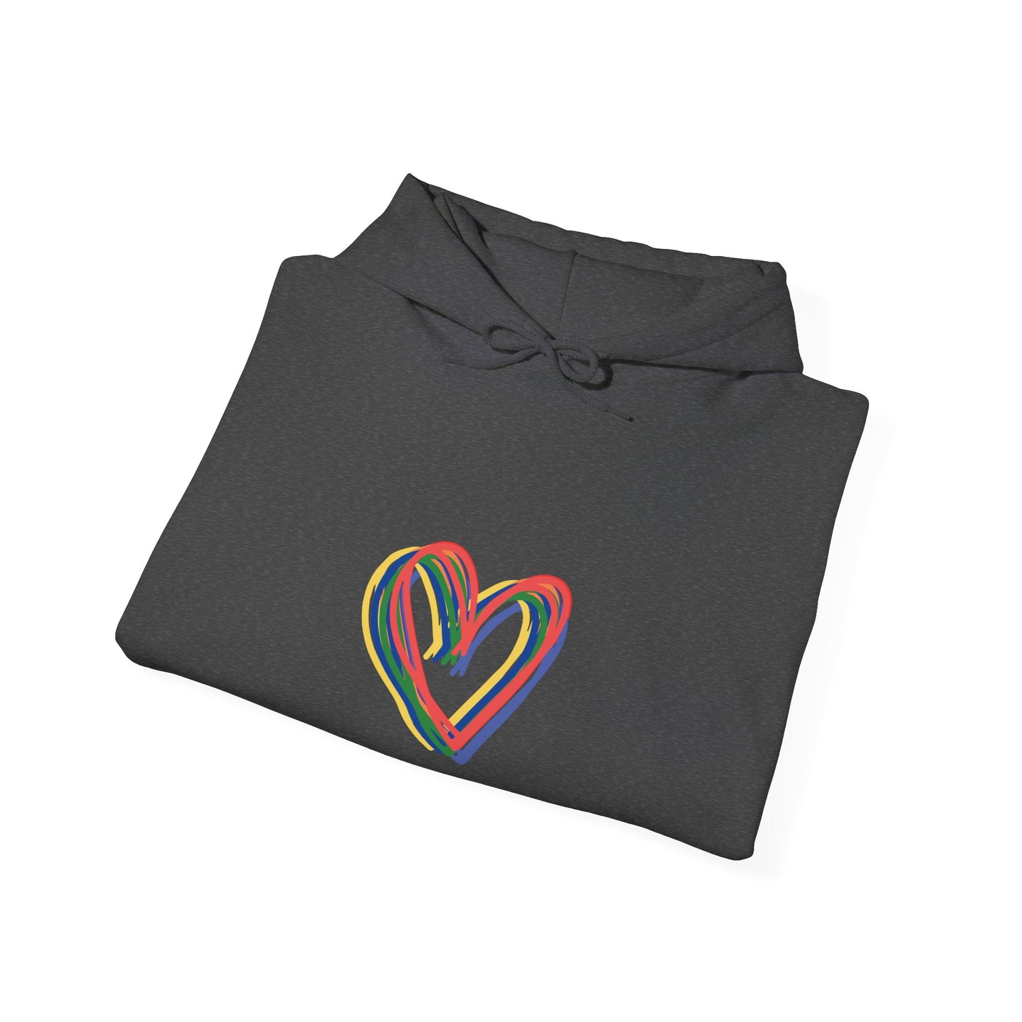 Rainbow Hearts Unisex Heavy Blend™ Hooded Sweatshirt, Love, Pride, hoodie, warm, soft, gift, gender neutral, men, women, teens, Valentines