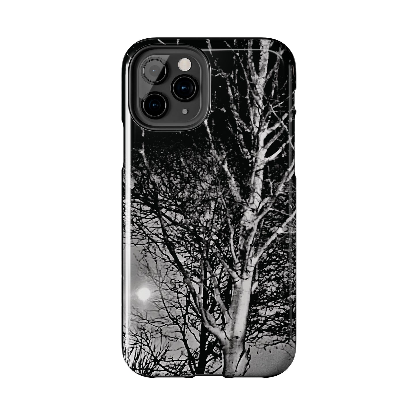 Worm Moon Night Trees Tough Phone Cases, iPhone & Samsung cases, wireless charging, trees, nature, spooky, original photo, gifts, Halloween