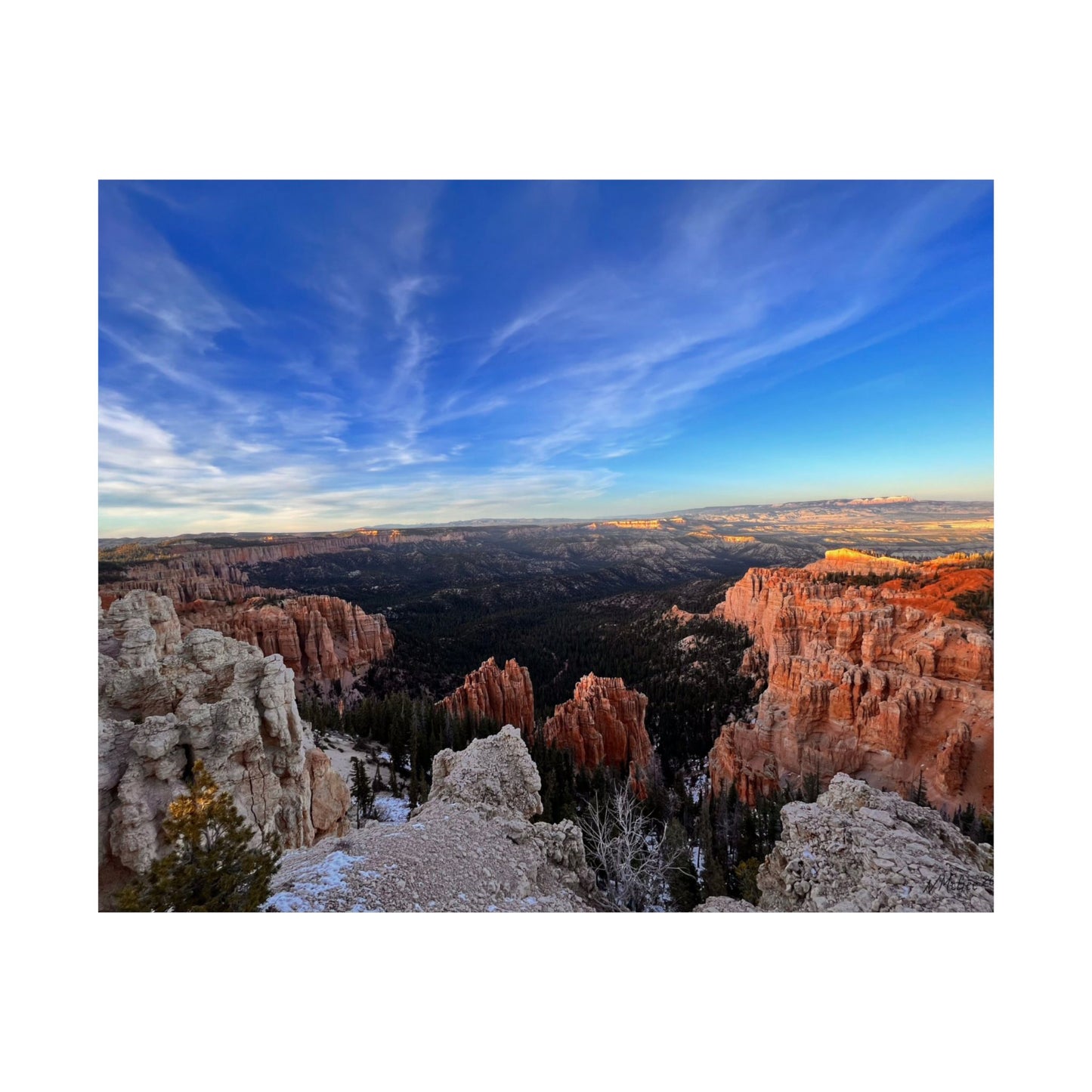Bryce Canyon Landscape, Original Photo Print, Premium Matte Poster, Mountains, Sky, Clouds, Nature, Artwork, Wall Art, Gift, Rock