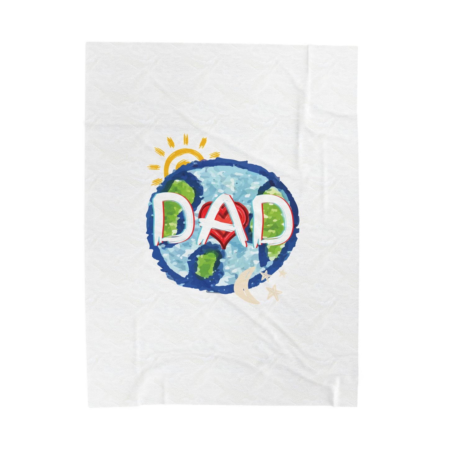 Dad Colorful Velveteen Blanket, Cozy Throw, Home Decor, Gift, Bed Cover, Vibrant Couch Blanket, Gender Neutral, Birthday, Christmas