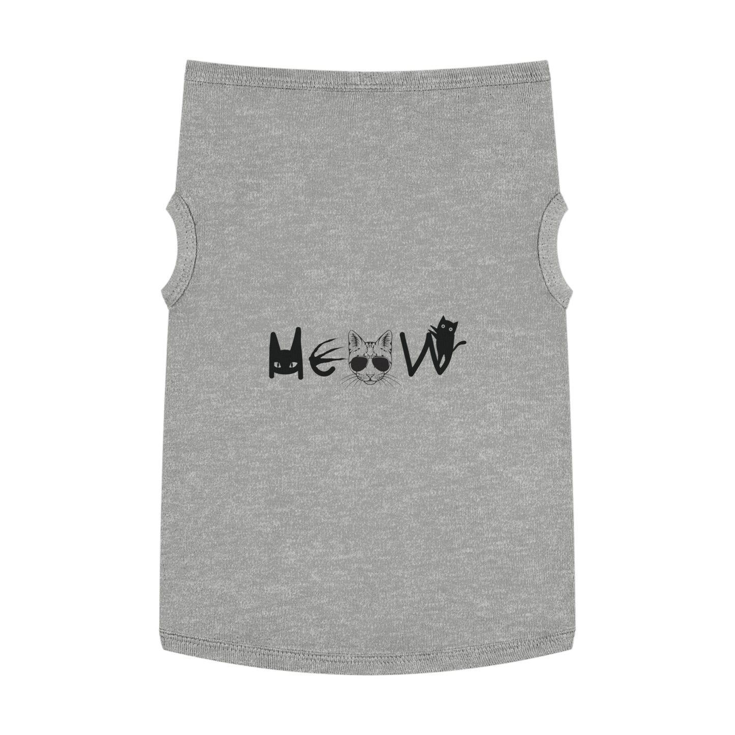 Meow Pet Tank Top, pet shirts, pet clothes, funny dog clothes, gifts, sarcastic, pet fashions, attitude, cotton, dog shirts, cat shirts